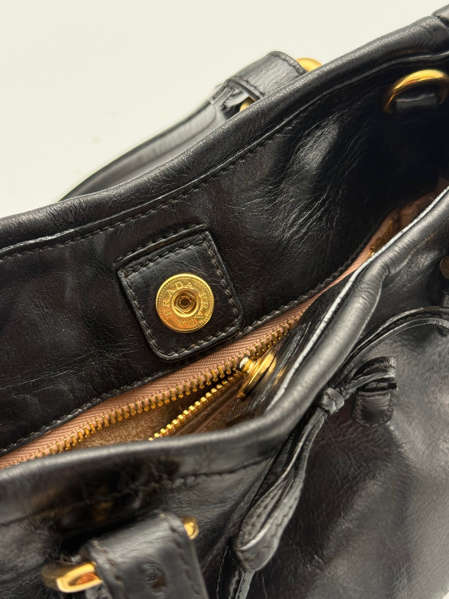 Prada Leather Shoulder Bag — Black