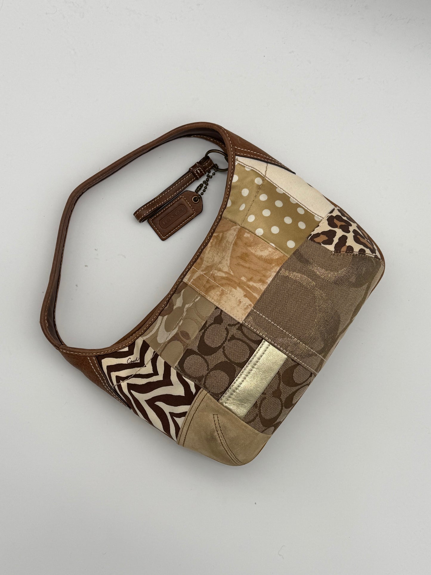 COACH PATCHWORK SIGNATURE SHOULDER BAG