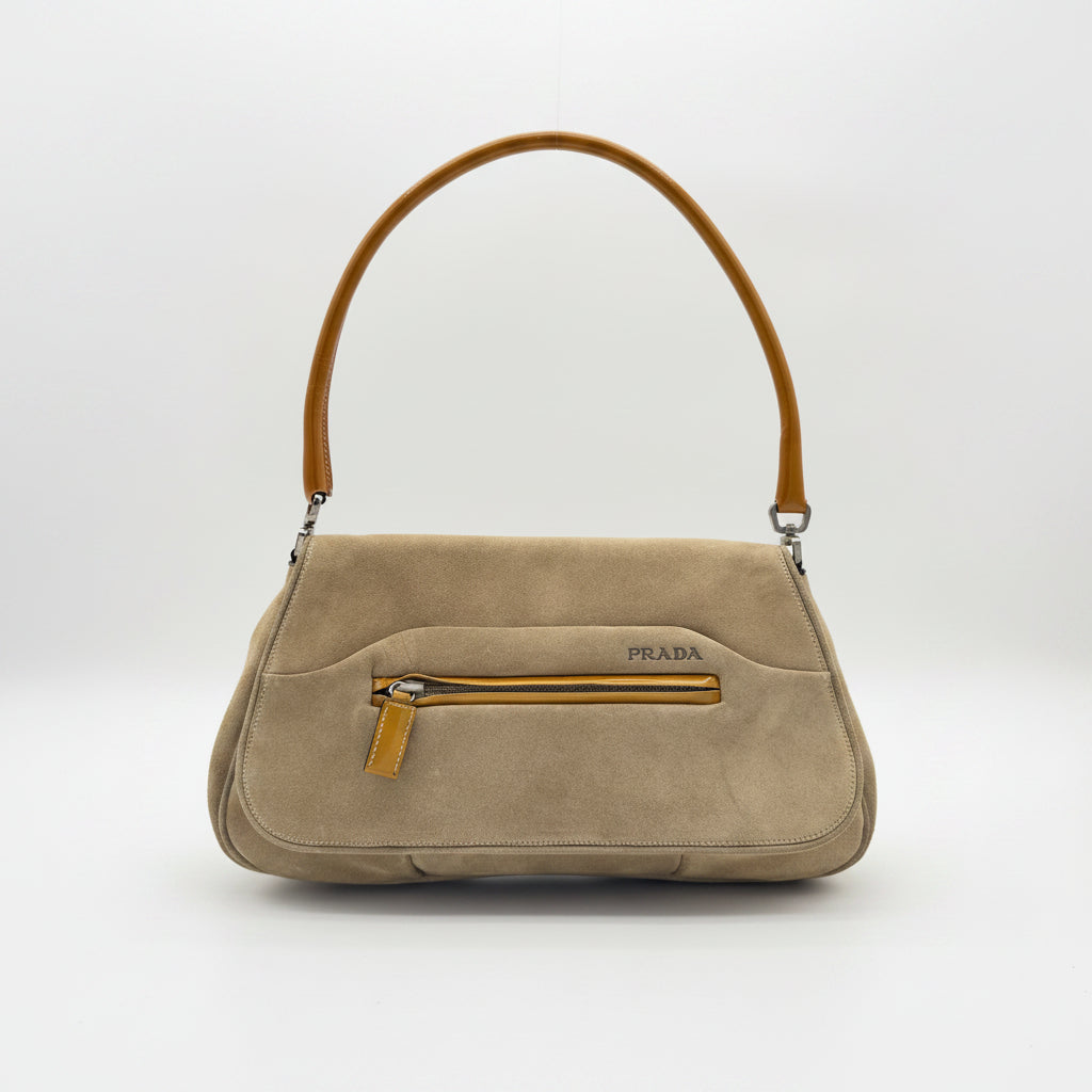 Prada Scamosciato Suede Shoulder Bag