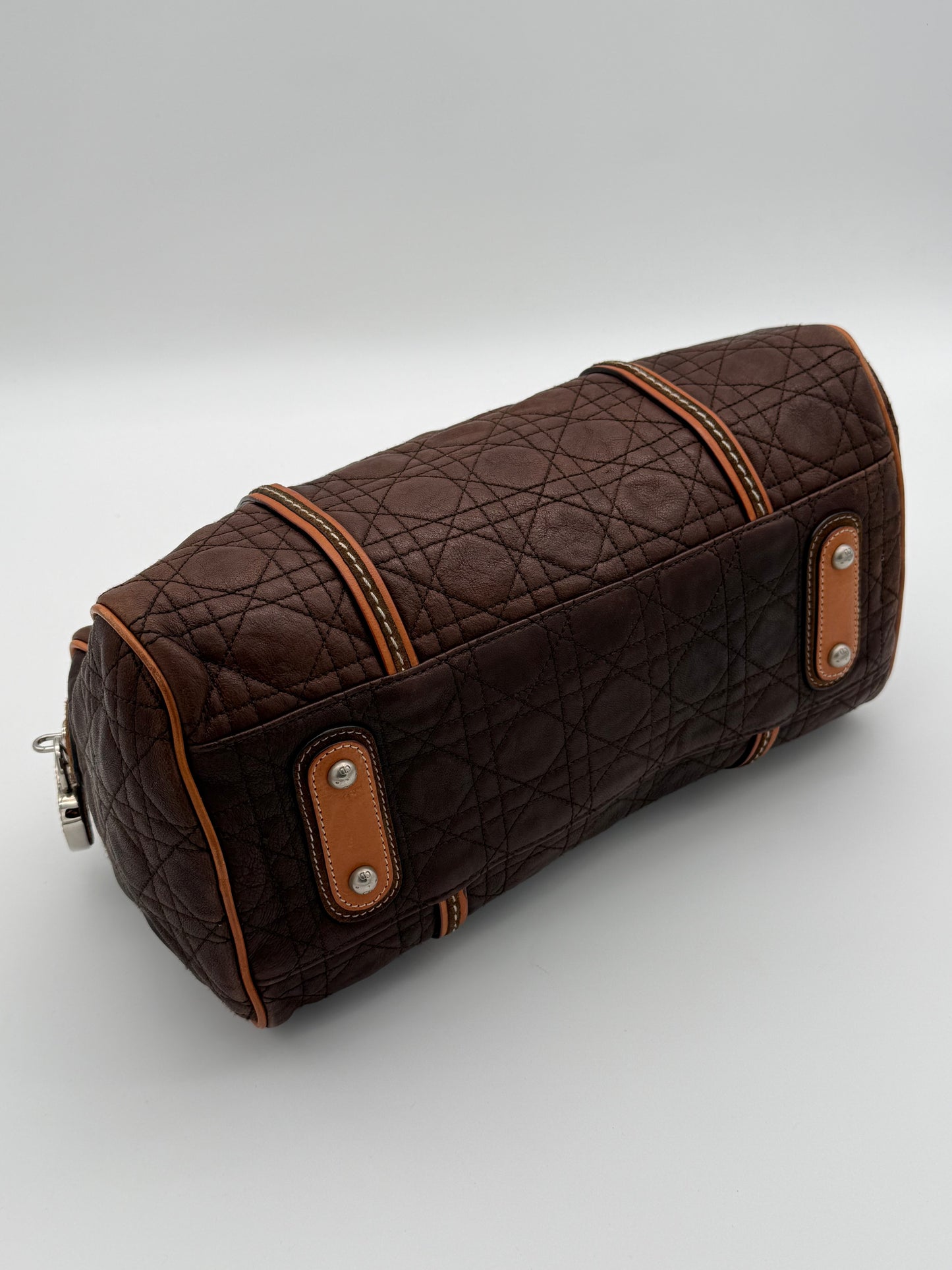 Dior Romantic Barrel Bag Brown Cannage Leather