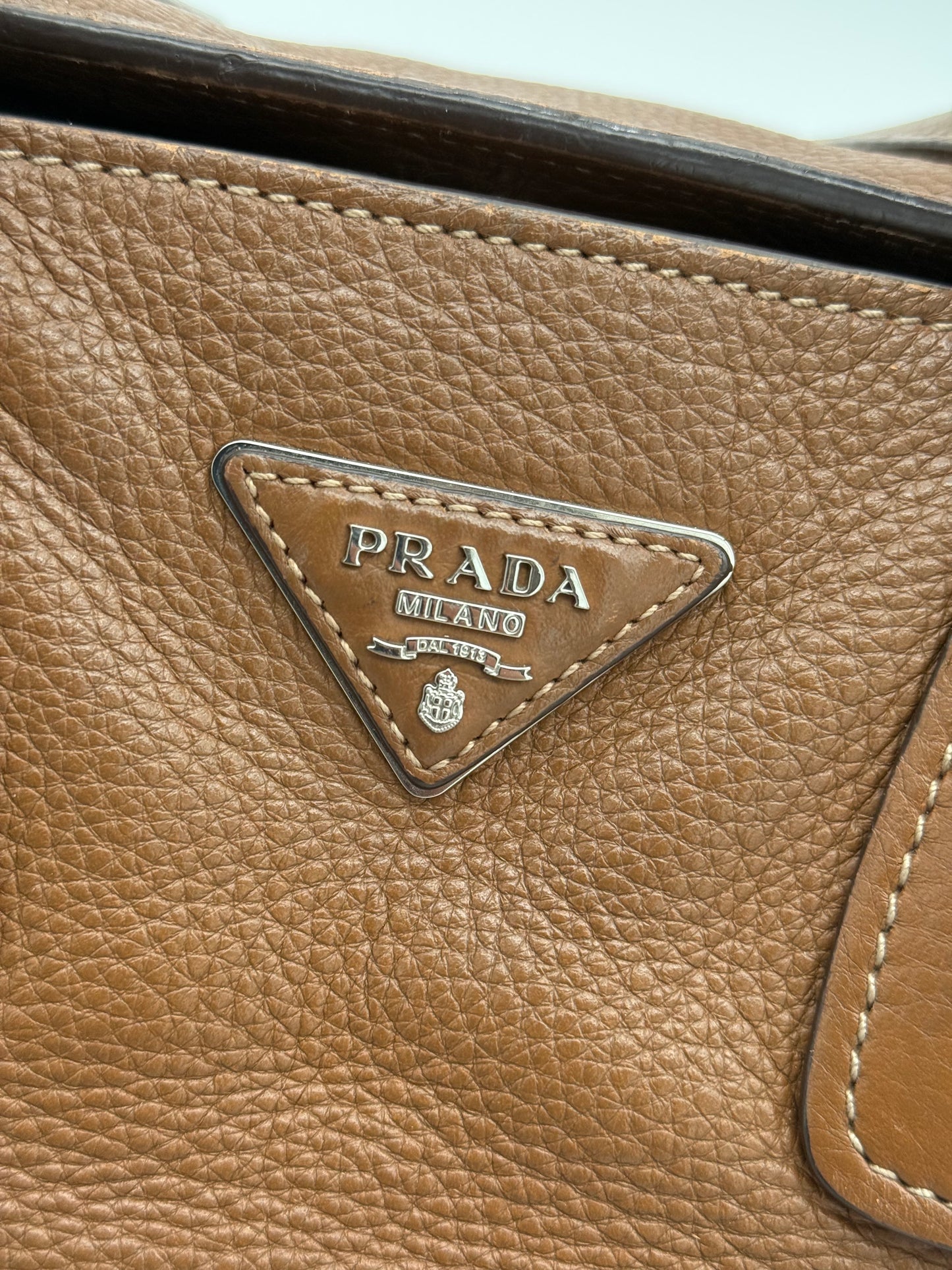 Prada Brown Leather Tote Bag