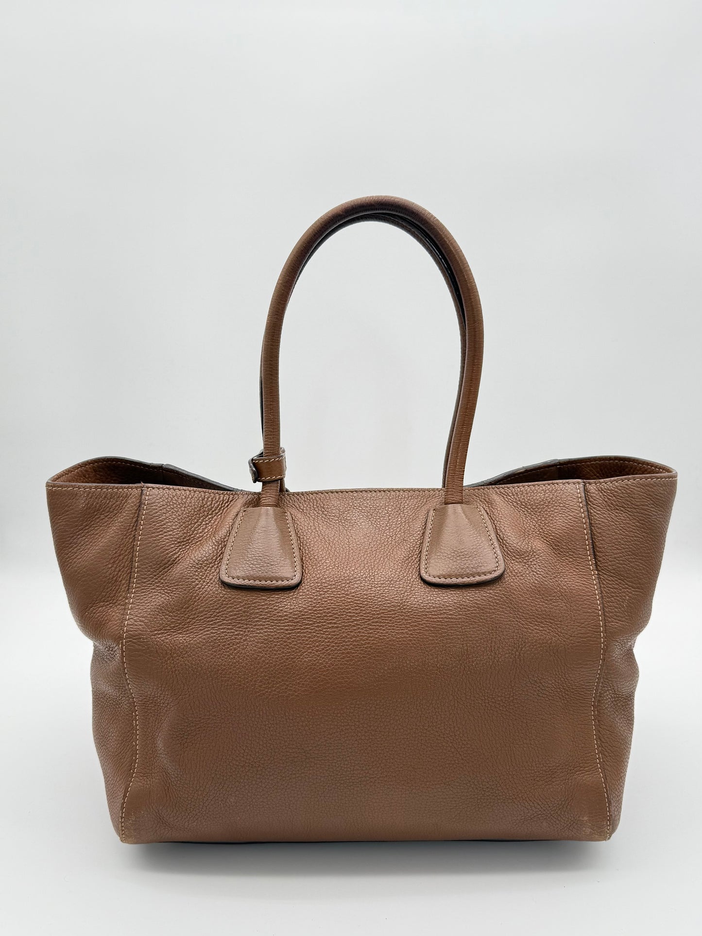 Prada Brown Leather Tote Bag