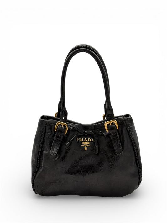 Prada Leather Shoulder Bag — Black