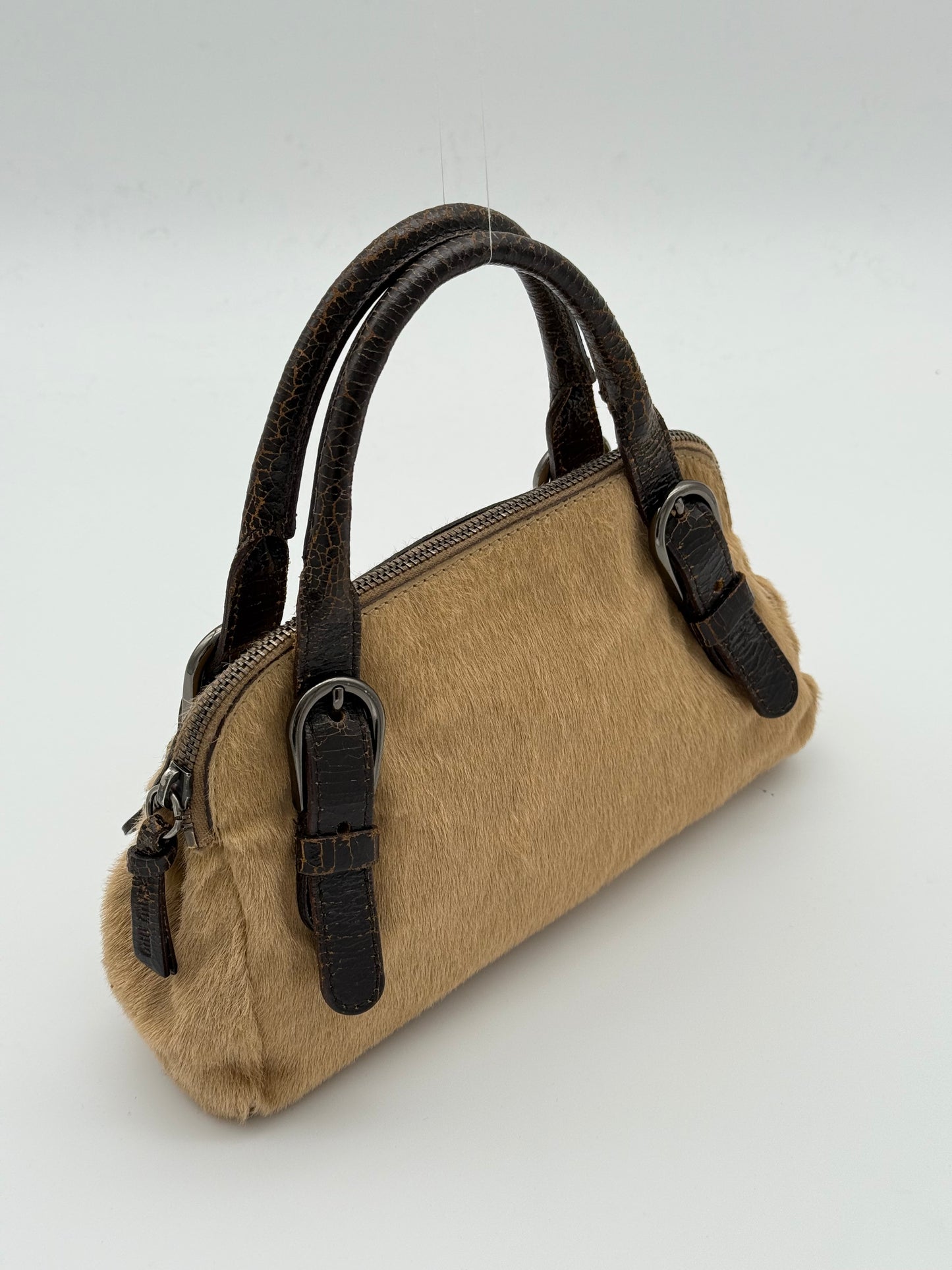 Miu Miu Brown Pony Hair Handbag