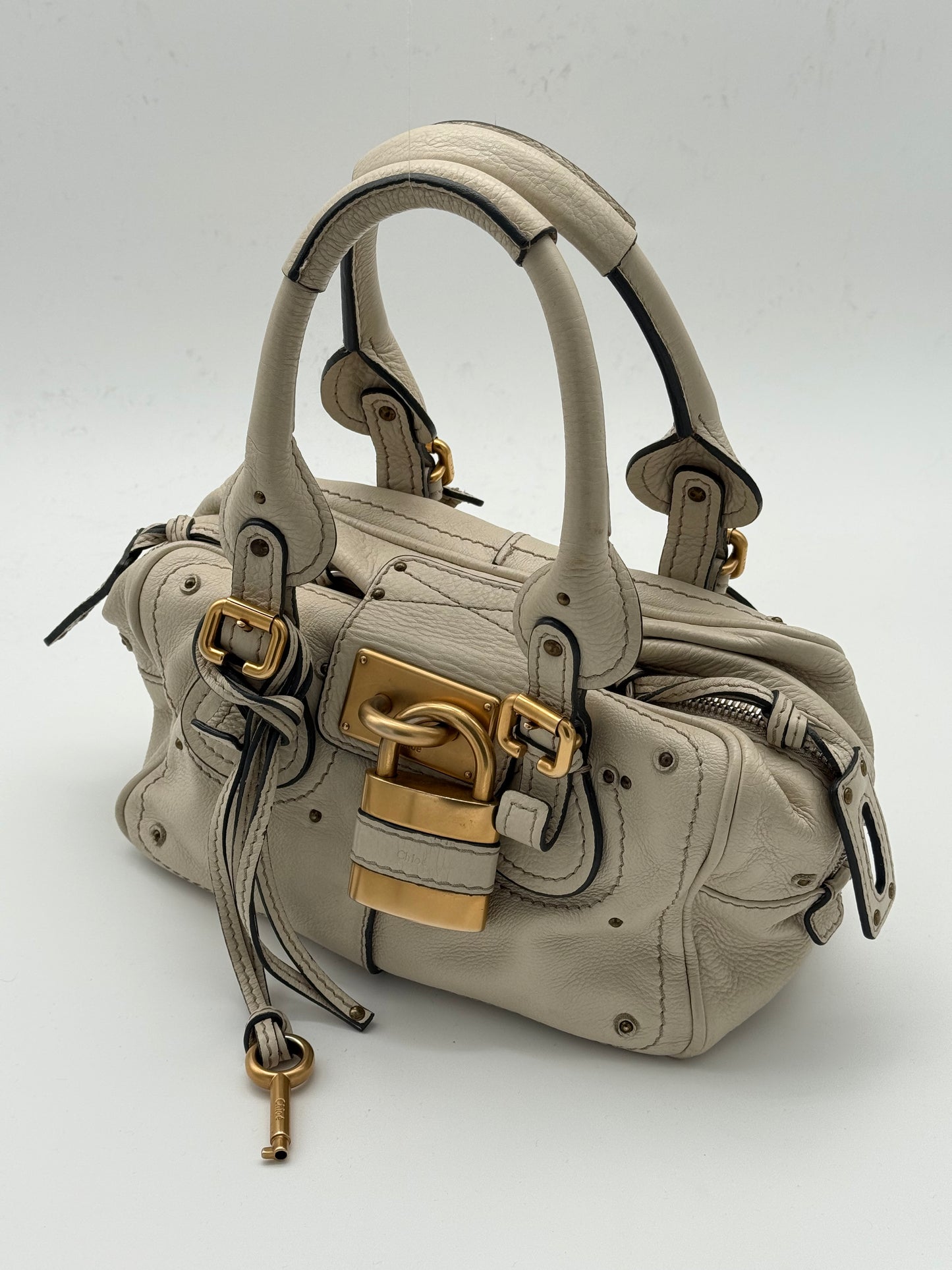 Chloé Paddington Leather Off-white handbag