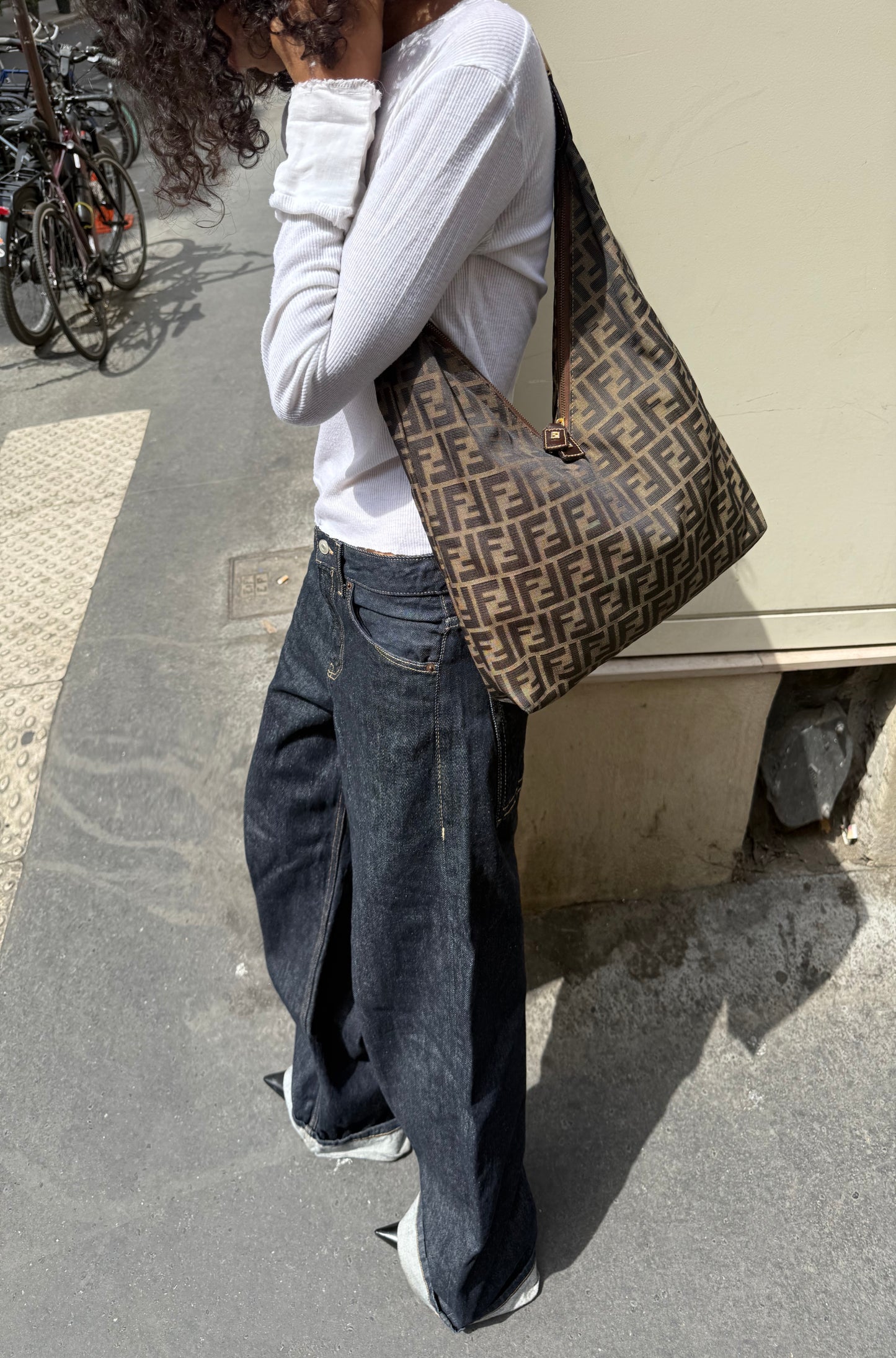 Fendi Vintage FF Monogram V Hobo Bag