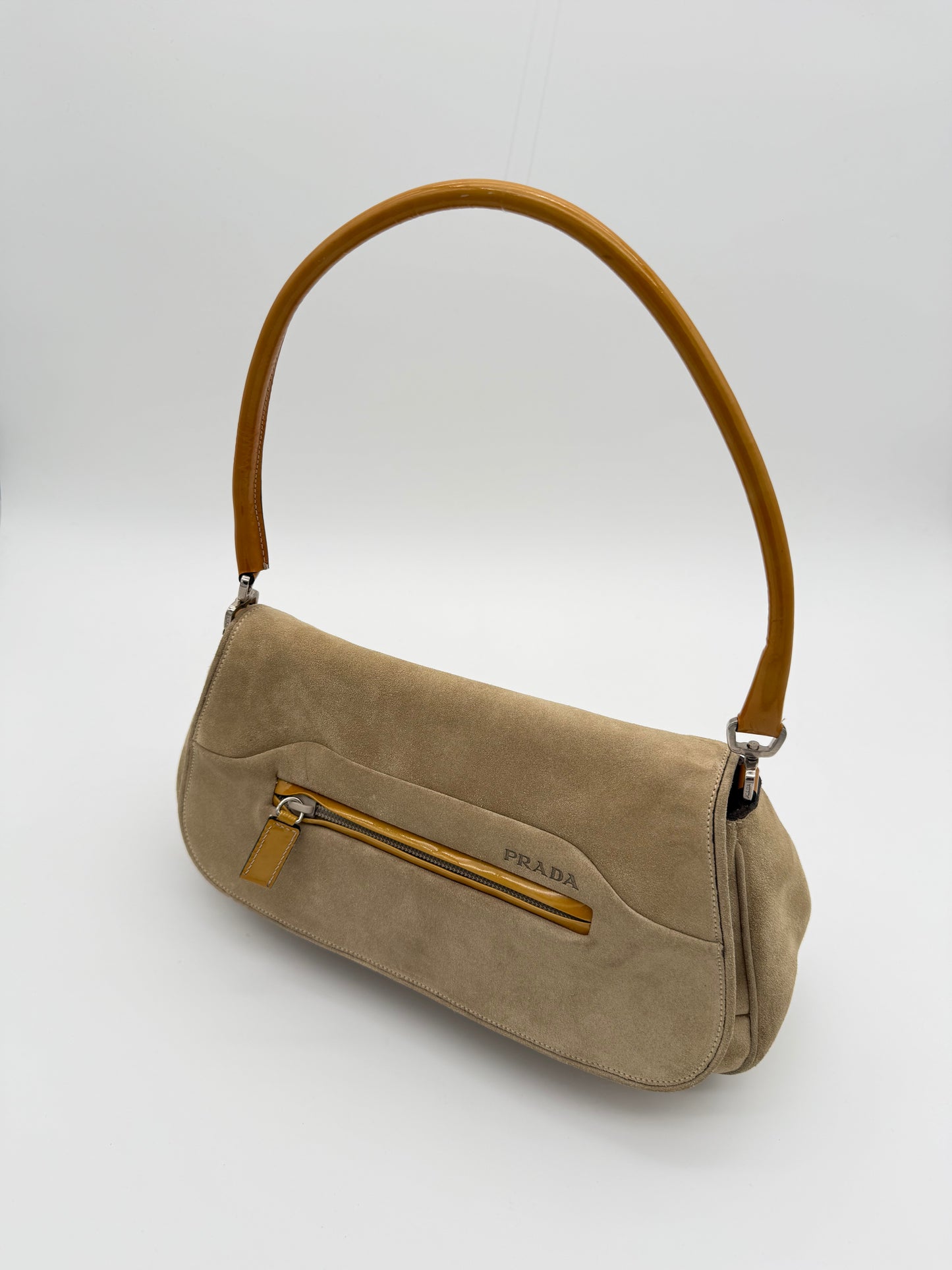 Prada Scamosciato Suede Shoulder Bag