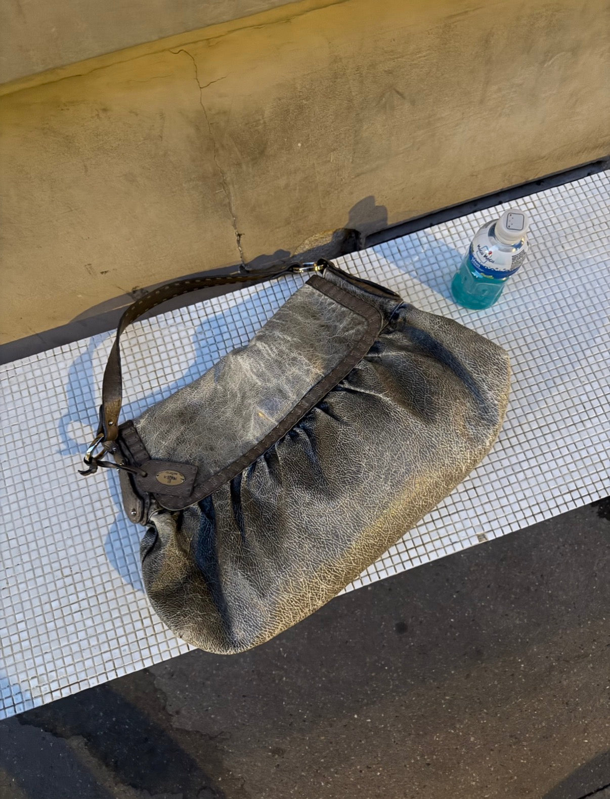 Fendi Selleria Distressed Leather Shoulder Bag