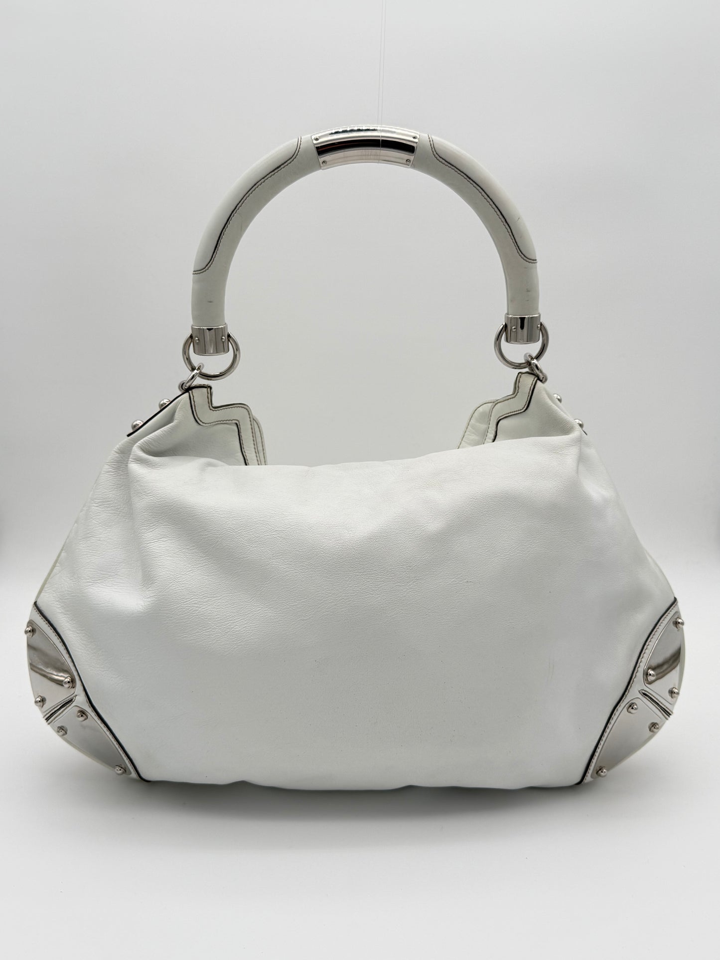 Gucci Indy Large White Leather Bag