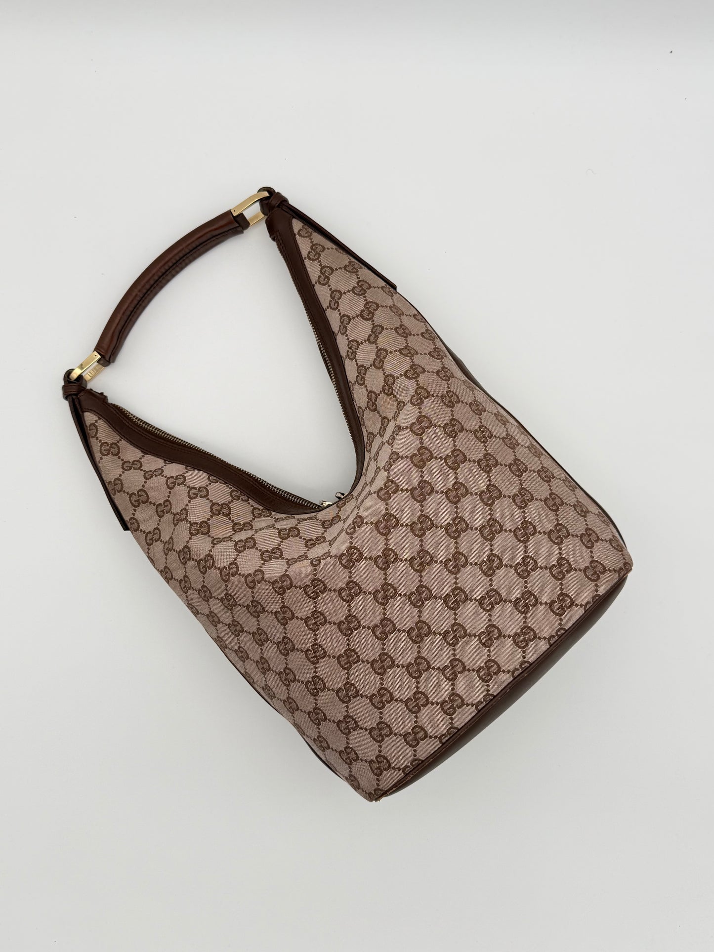 Gucci GG Canvas Hobo Bag Brown