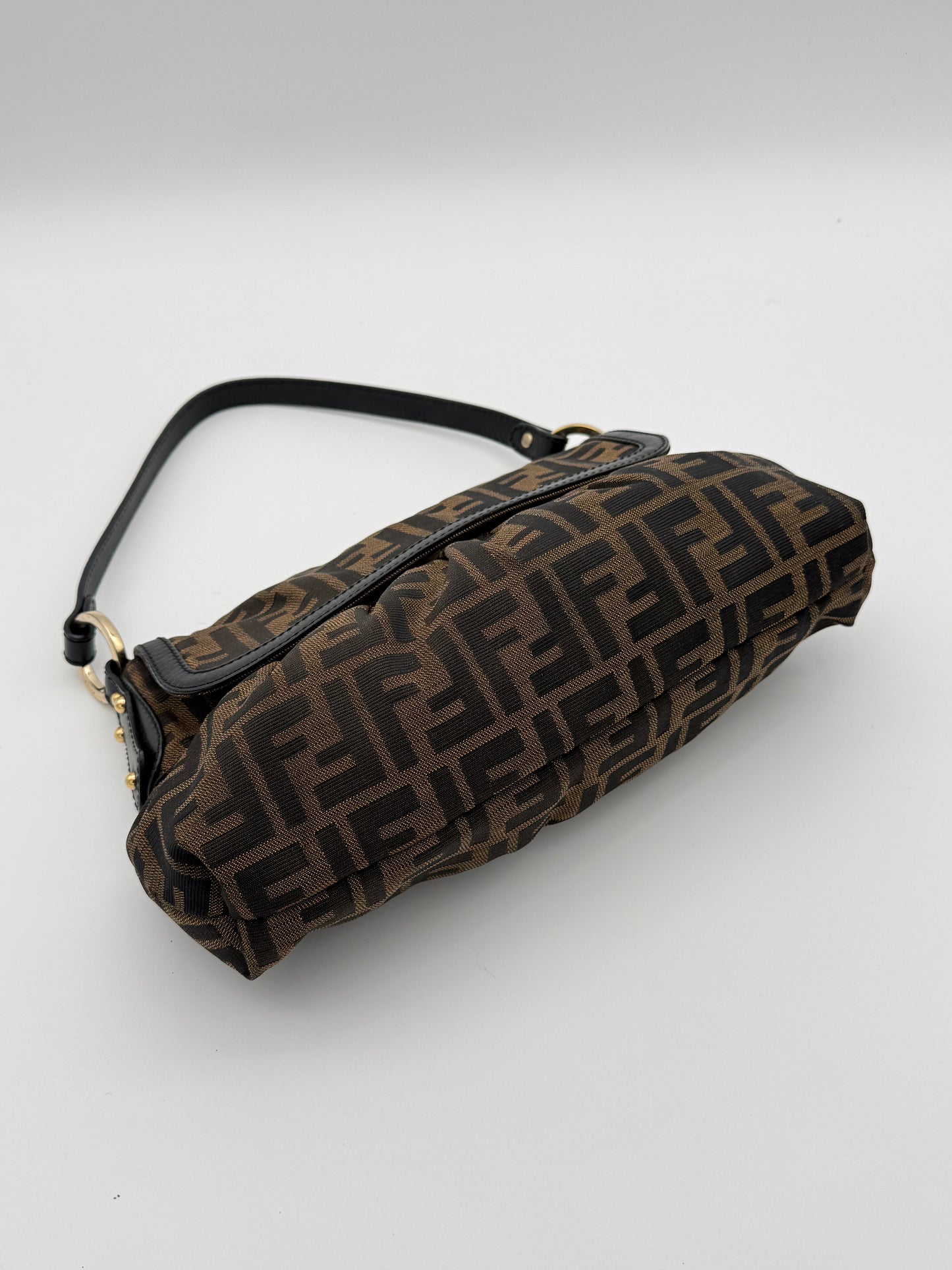 Fendi Zucca Chef Shoulder Bag Brown Canvas