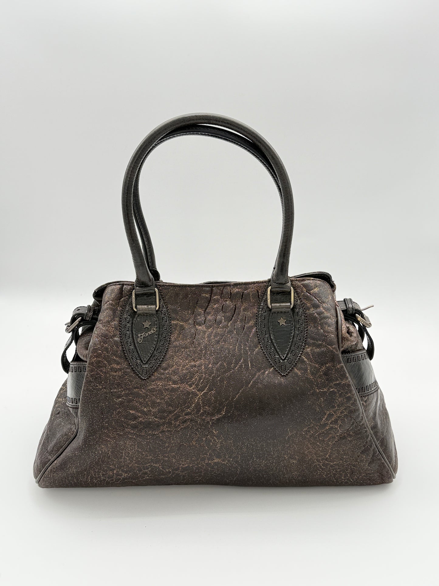 Fendi Metallic Brown Leather Bag
