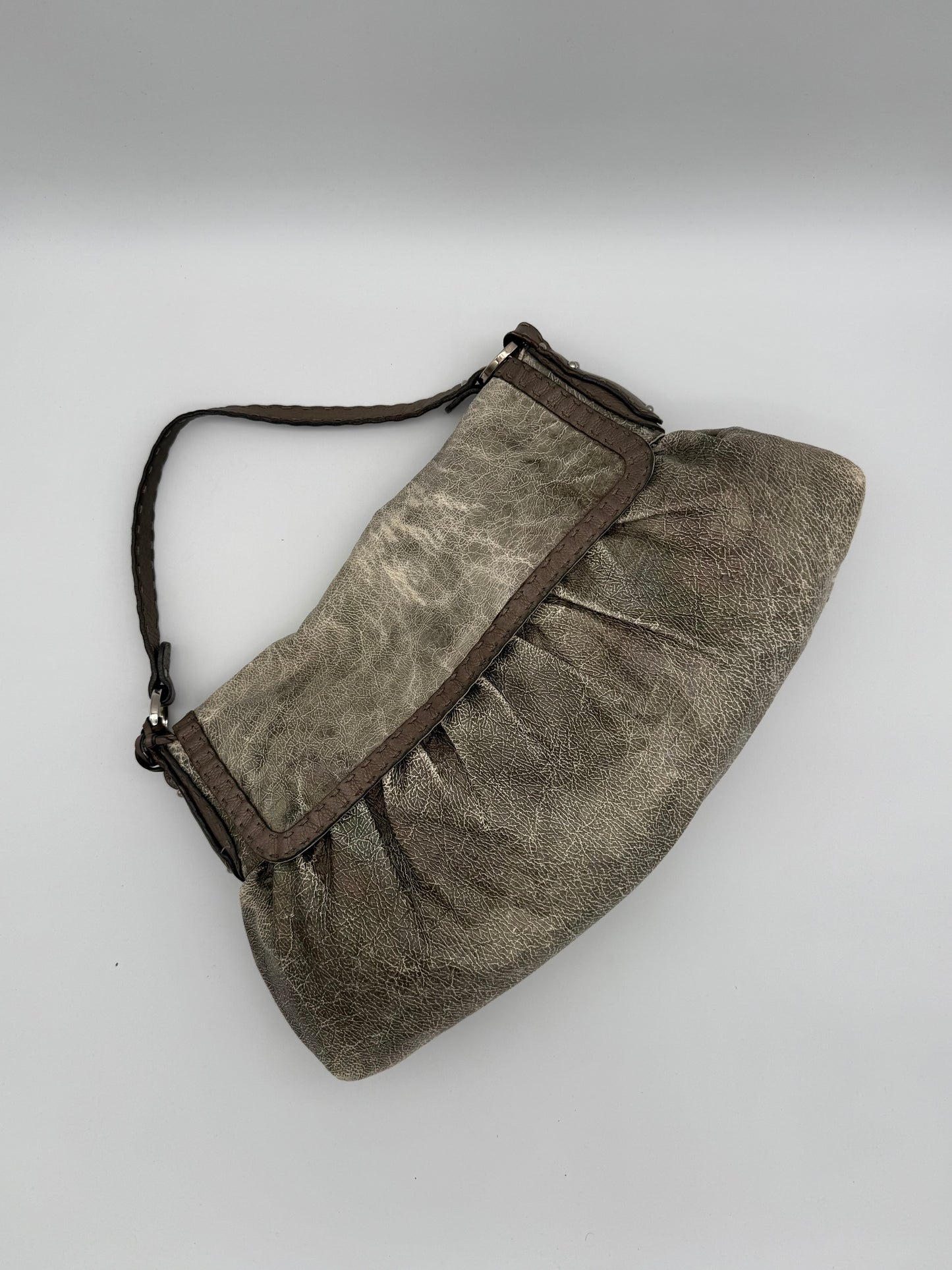 Fendi Selleria Distressed Leather Shoulder Bag