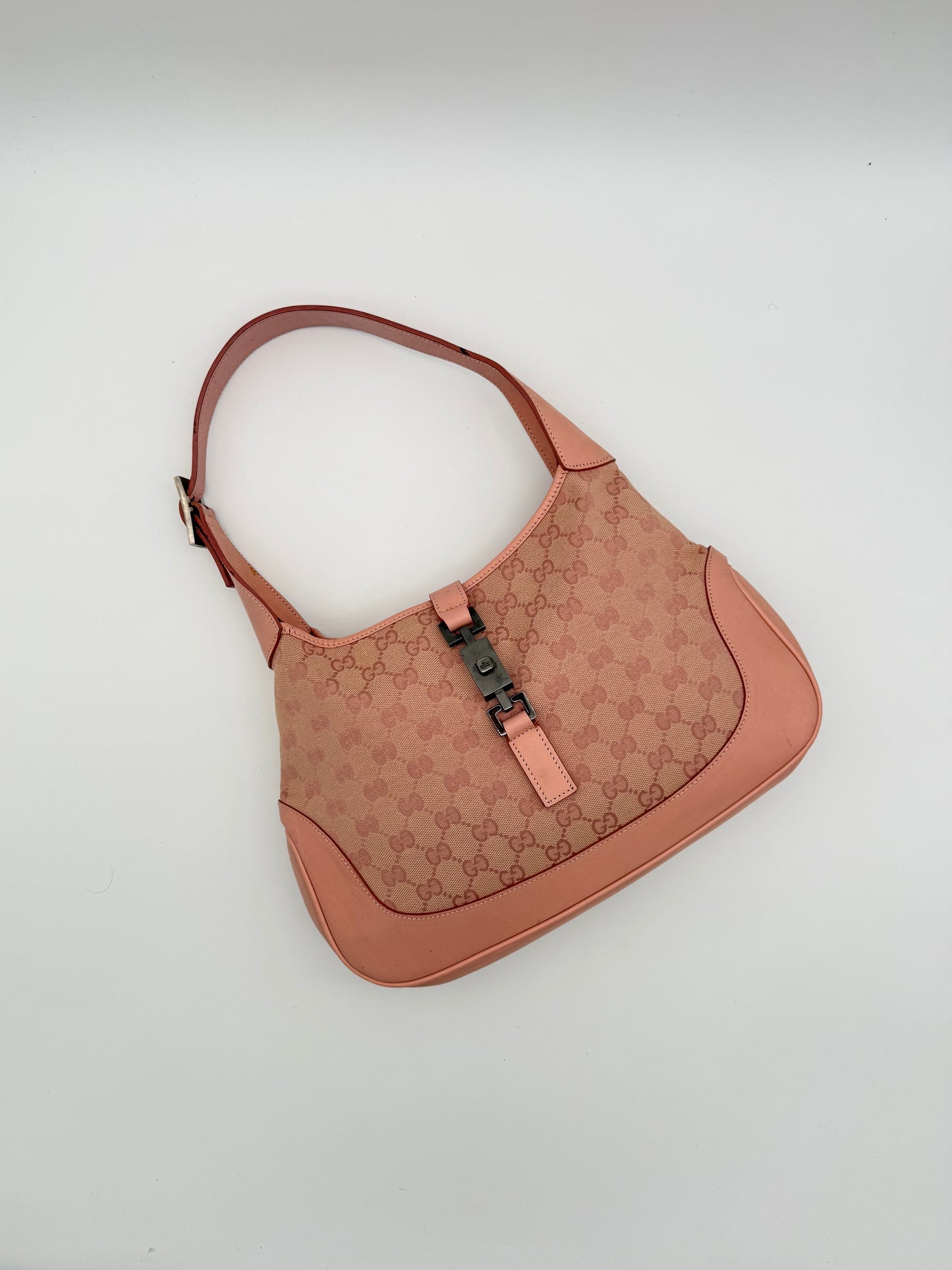Gucci Jackie Pink GG Canvas Shoulder Bag