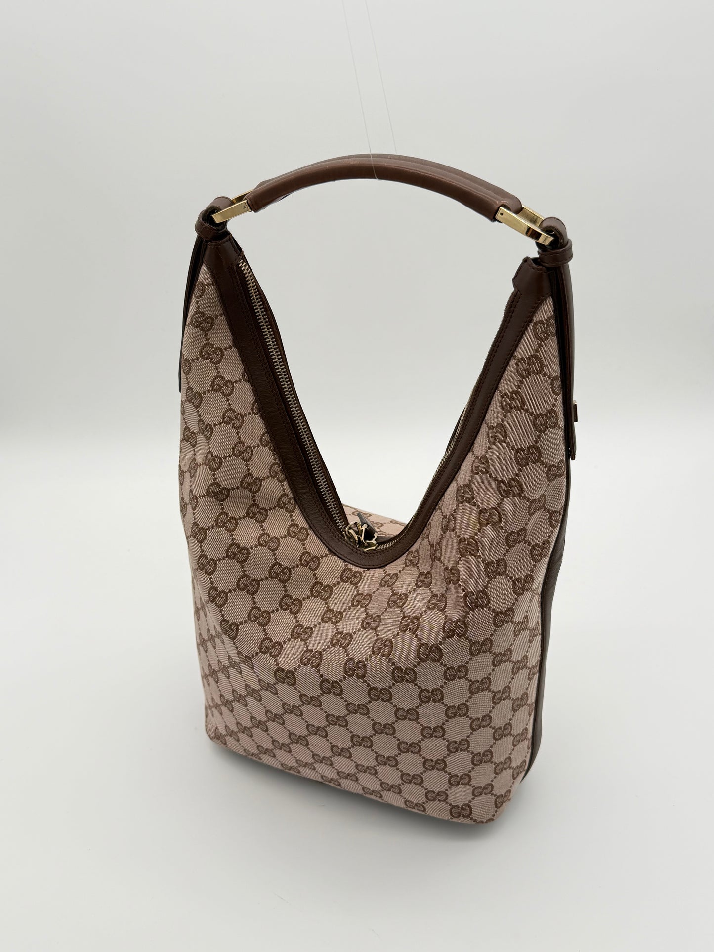 Gucci GG Canvas Hobo Bag Brown