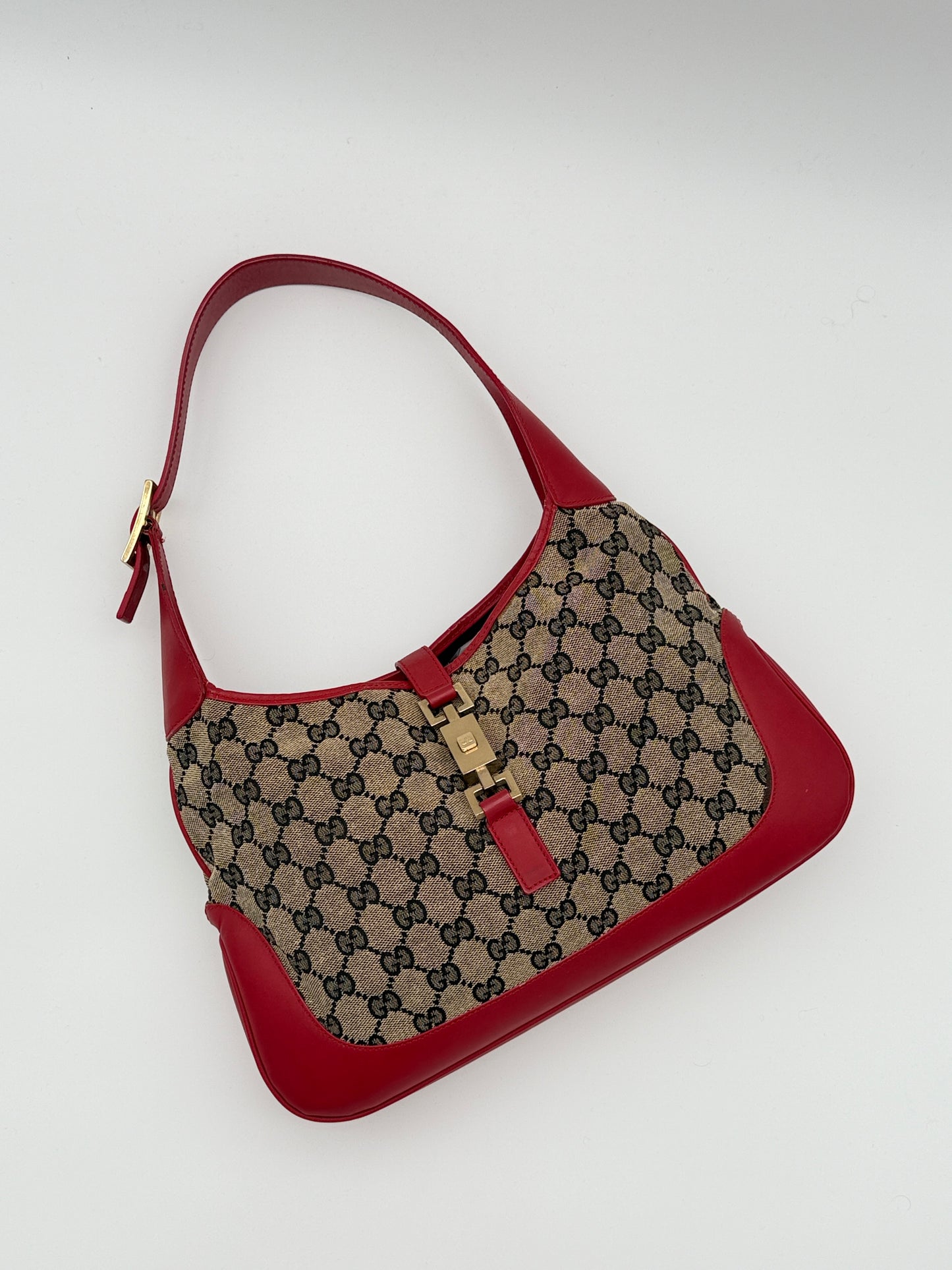 Gucci Jackie Red Leather Shoulder Bag