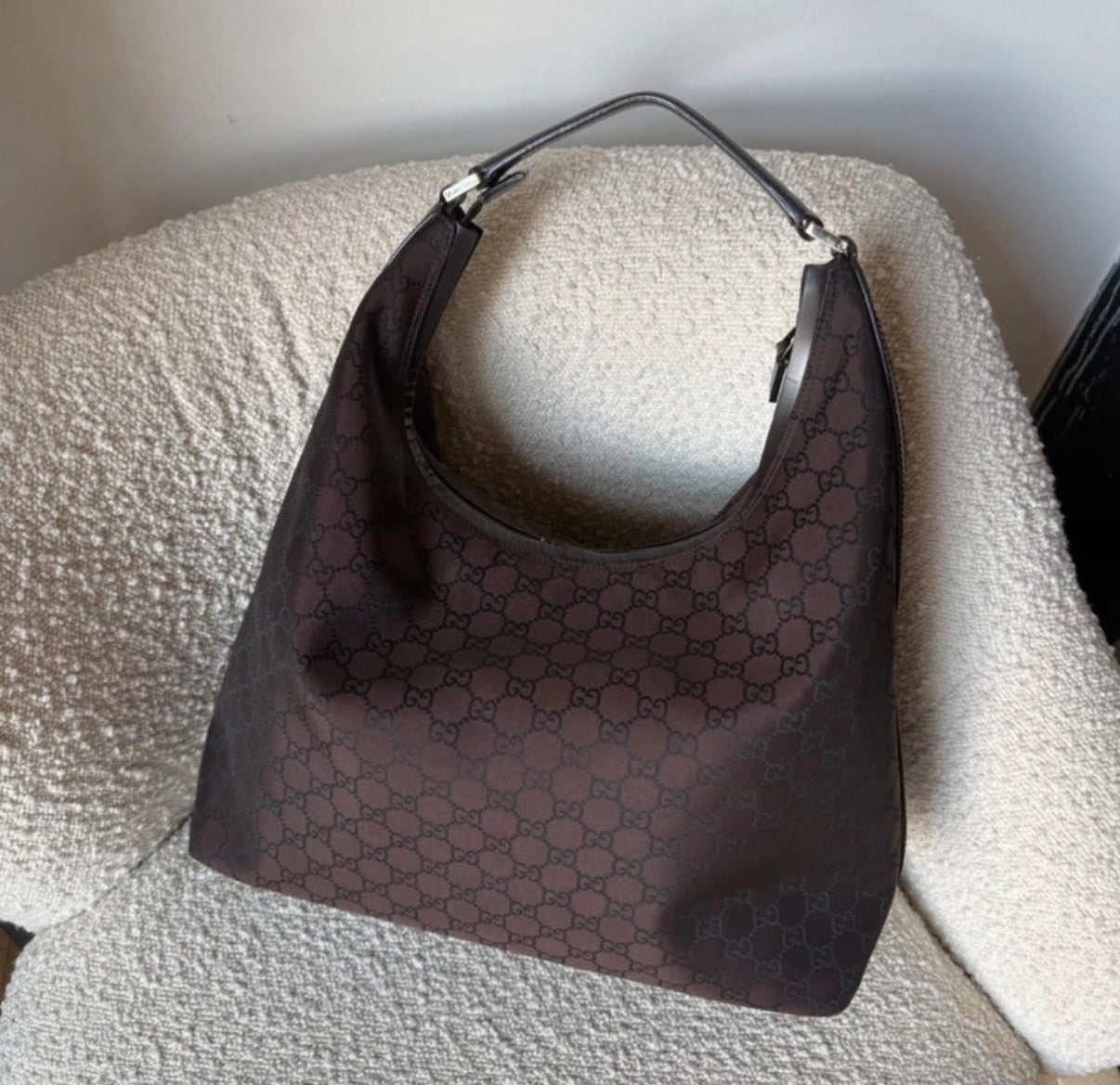 Gucci GG Monogram Hobo Bag Brown