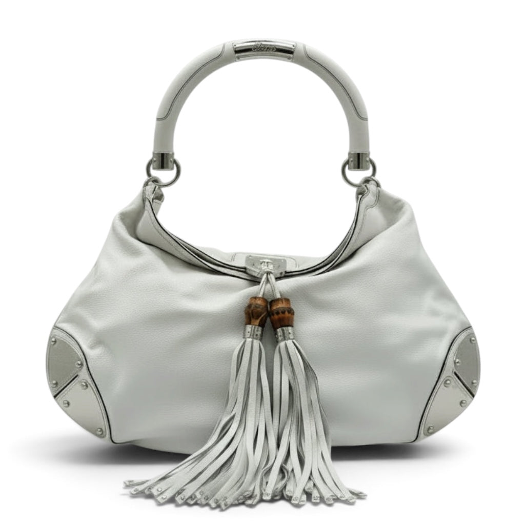 Gucci Indy Large White Leather Bag