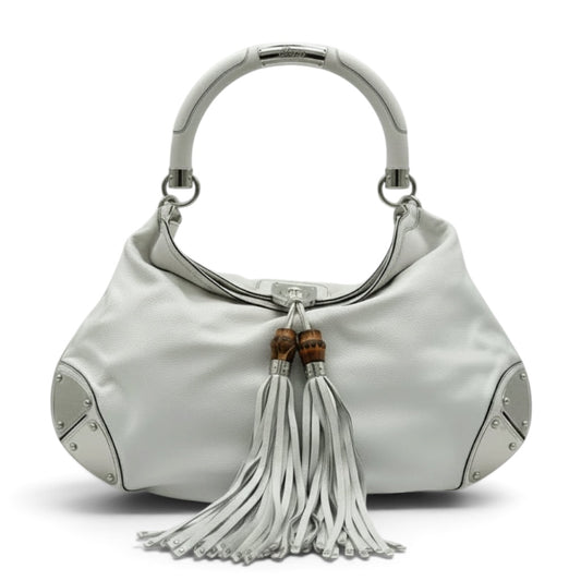 Gucci Indy Large White Leather Bag