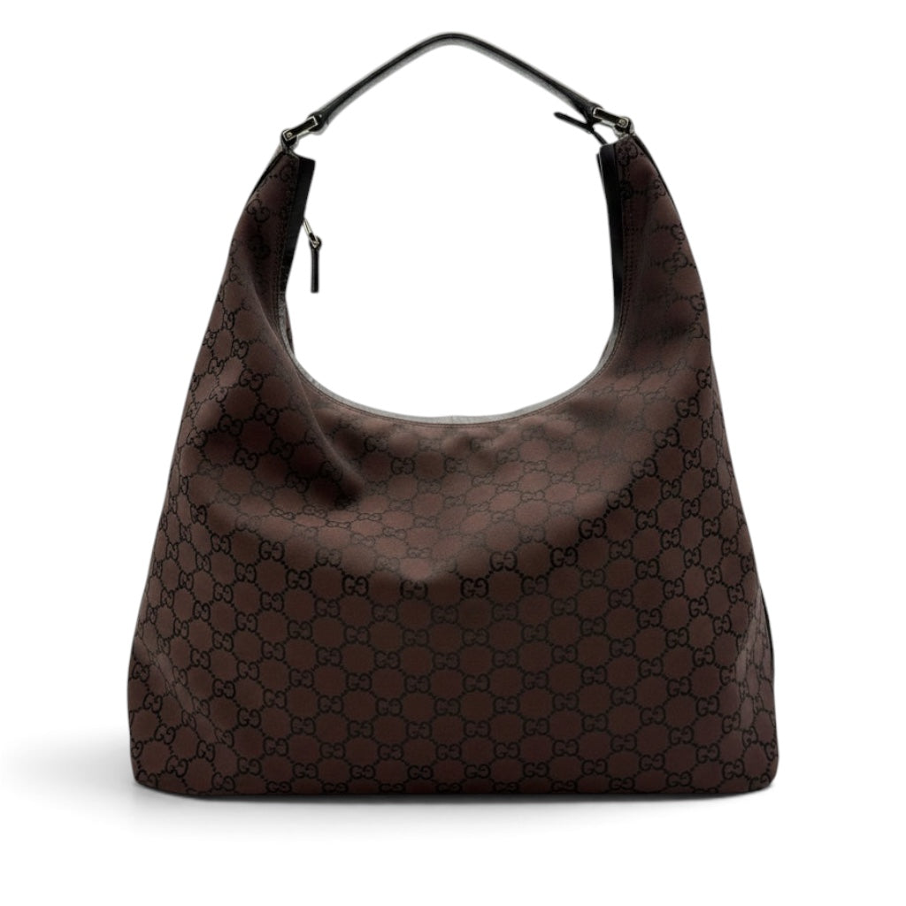 Gucci GG Monogram Hobo Bag Brown
