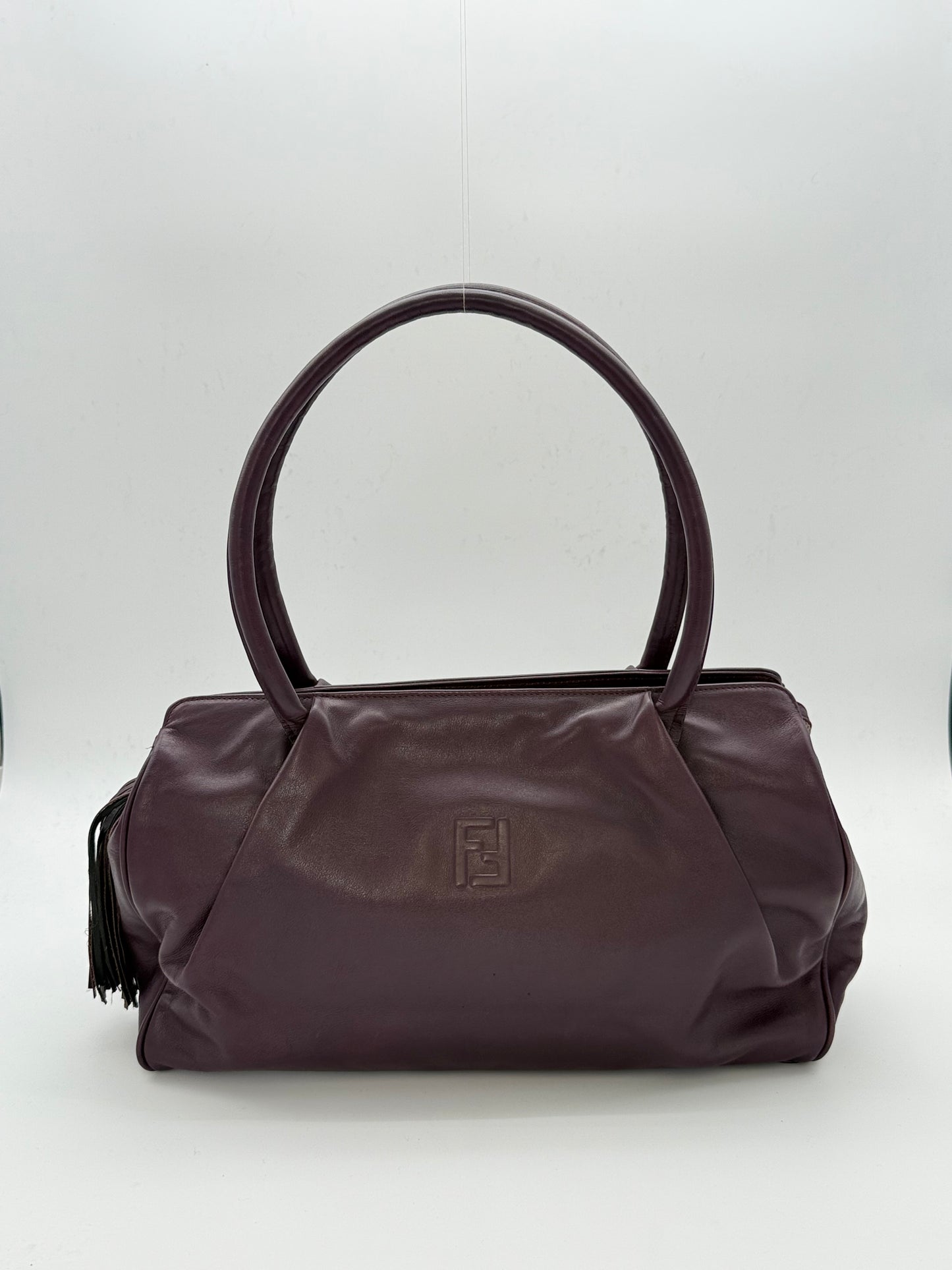 Fendi Shoulder Bag in Dark Burgundy Leather