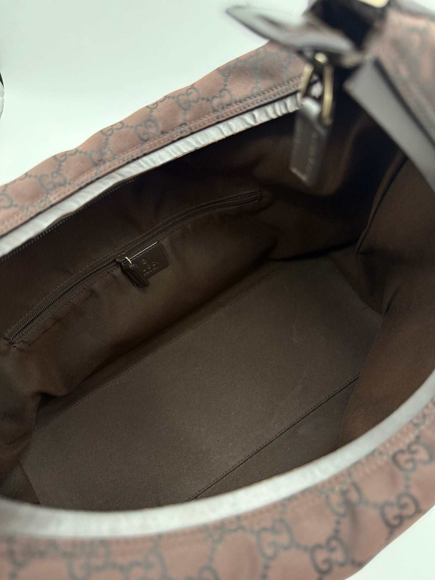 Gucci GG Monogram Hobo Bag Brown
