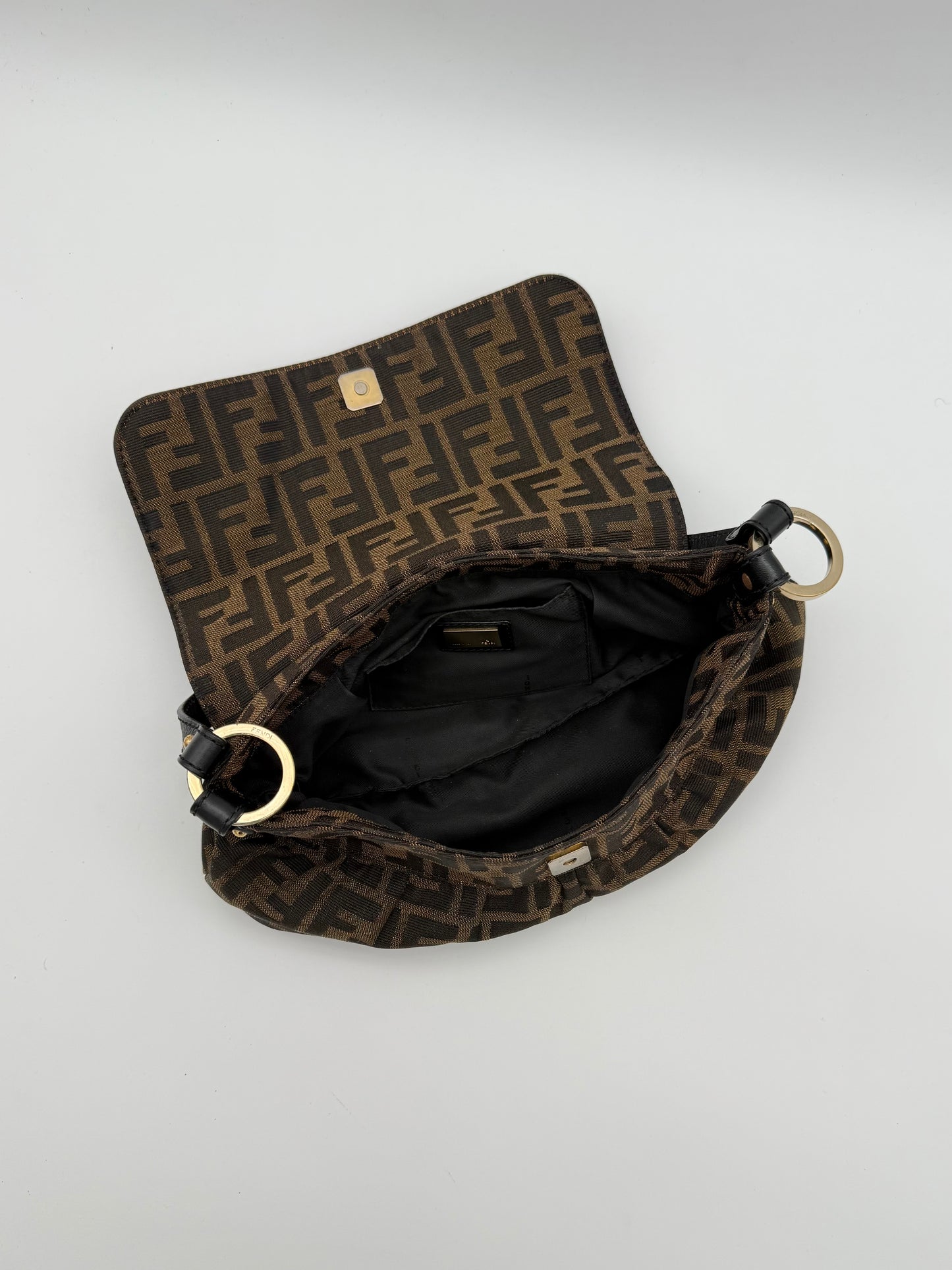 Fendi Zucca Chef Shoulder Bag Brown Canvas