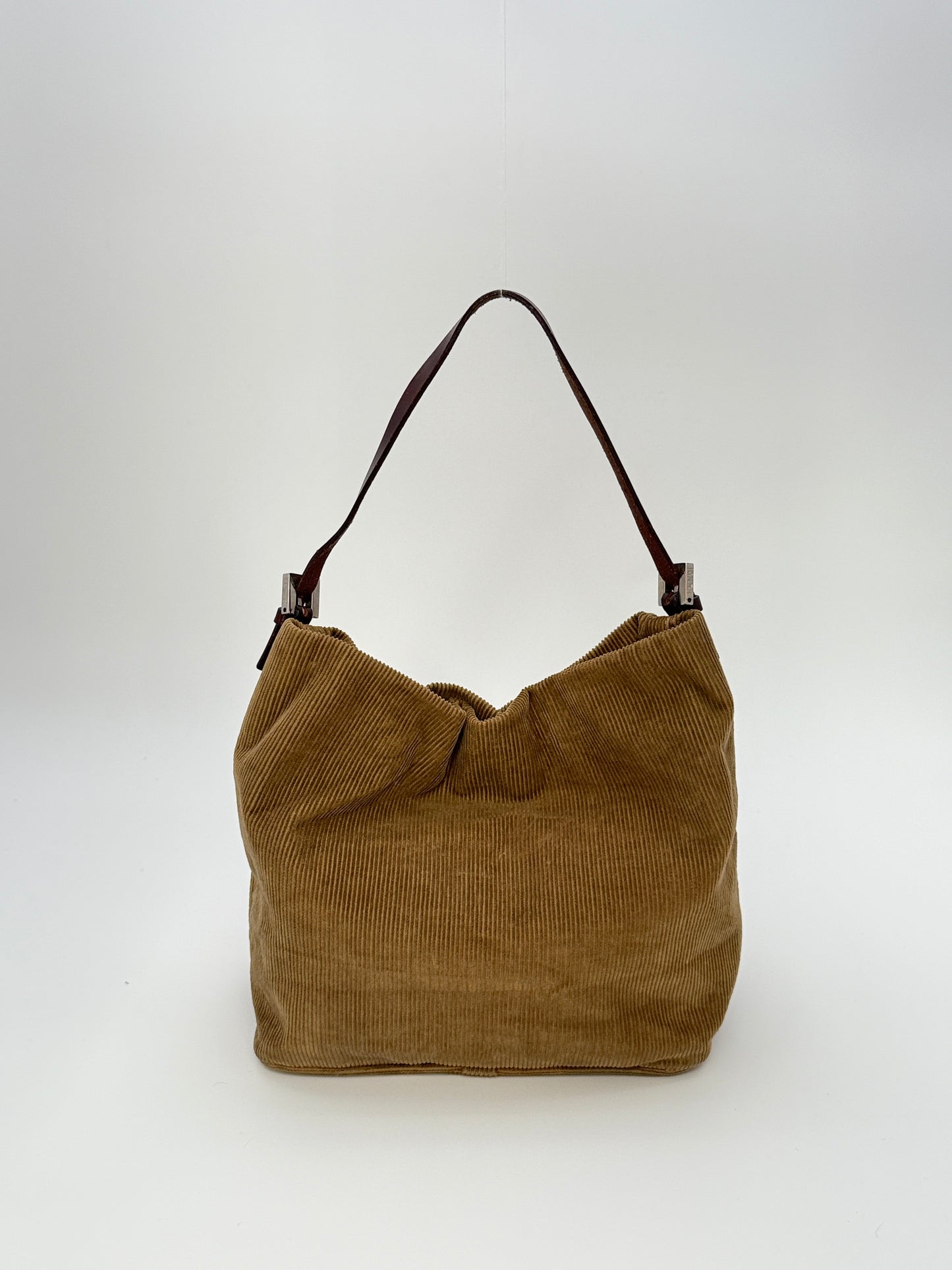 Fendi camel corduroy shoulder bag