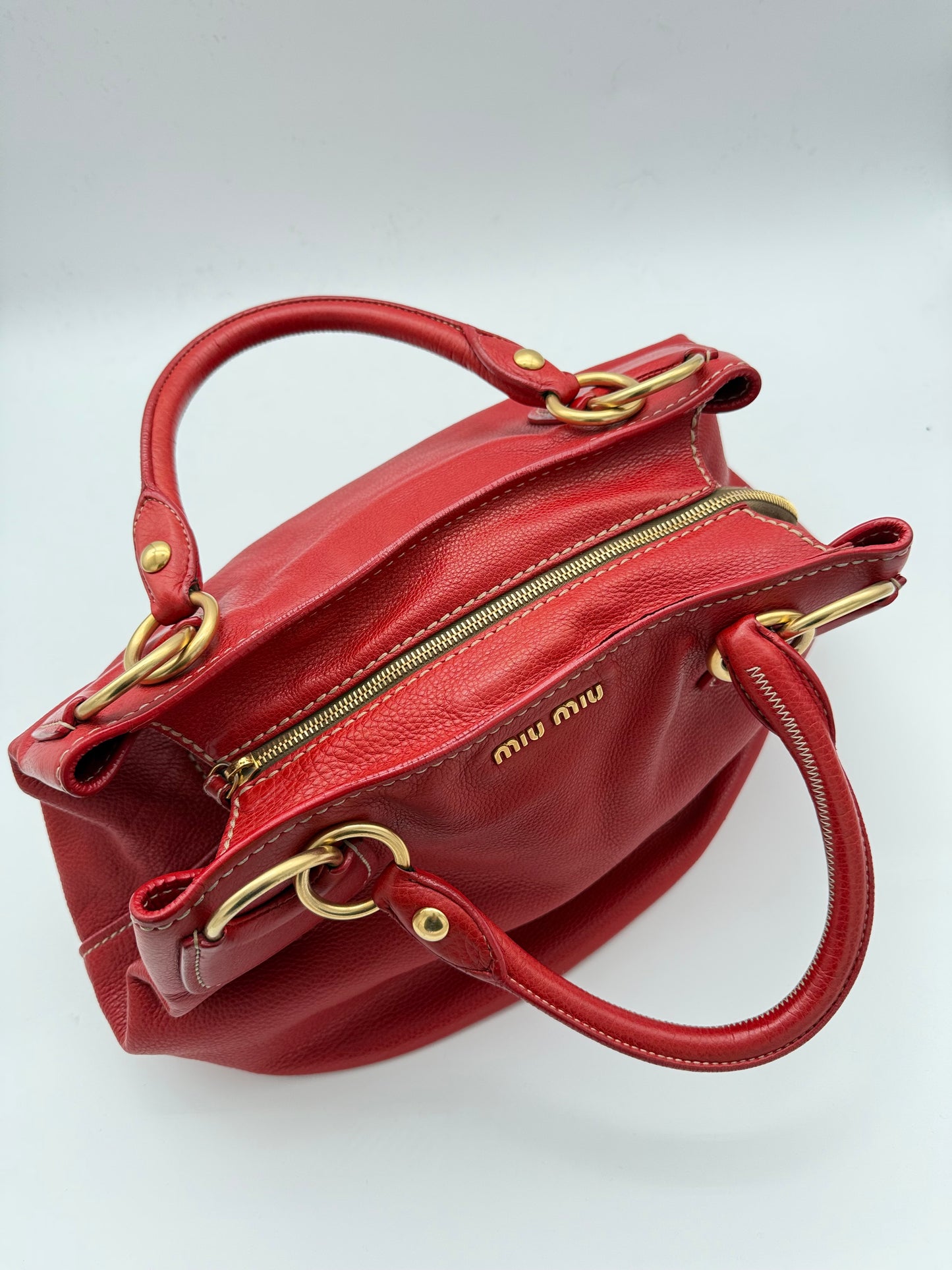 Miu Miu Vitello Lux Bauletto Tote