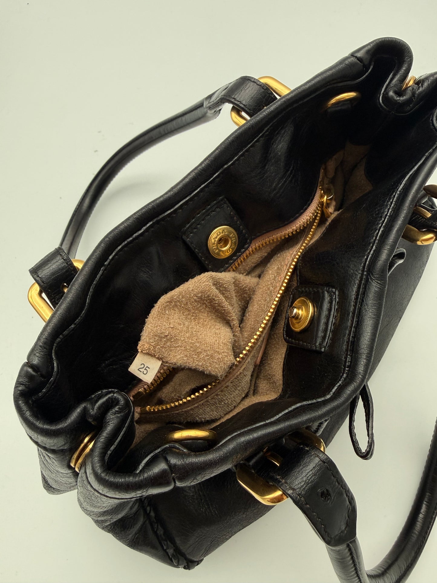 Prada Leather Shoulder Bag — Black