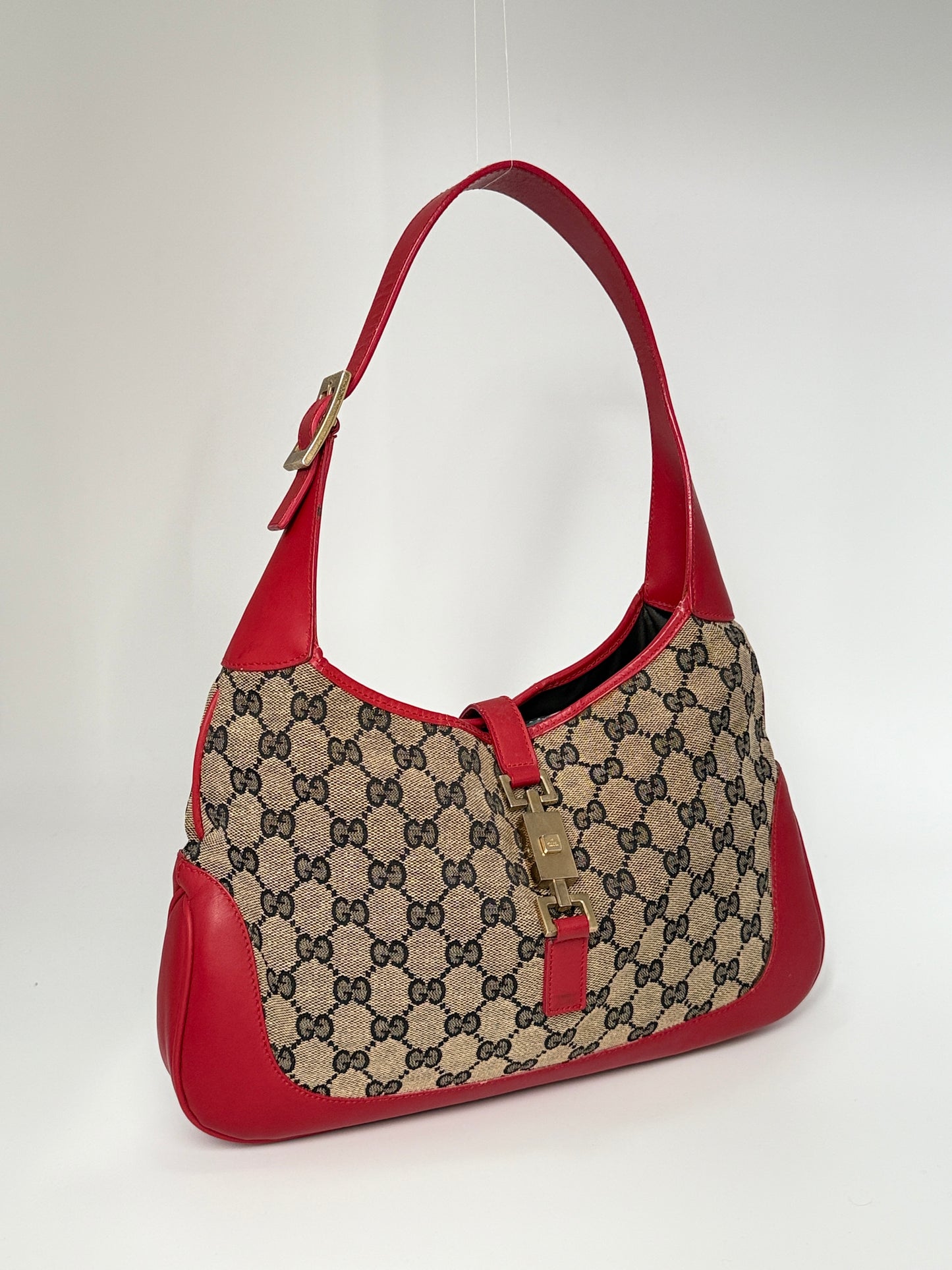 Gucci Jackie Red Leather Shoulder Bag