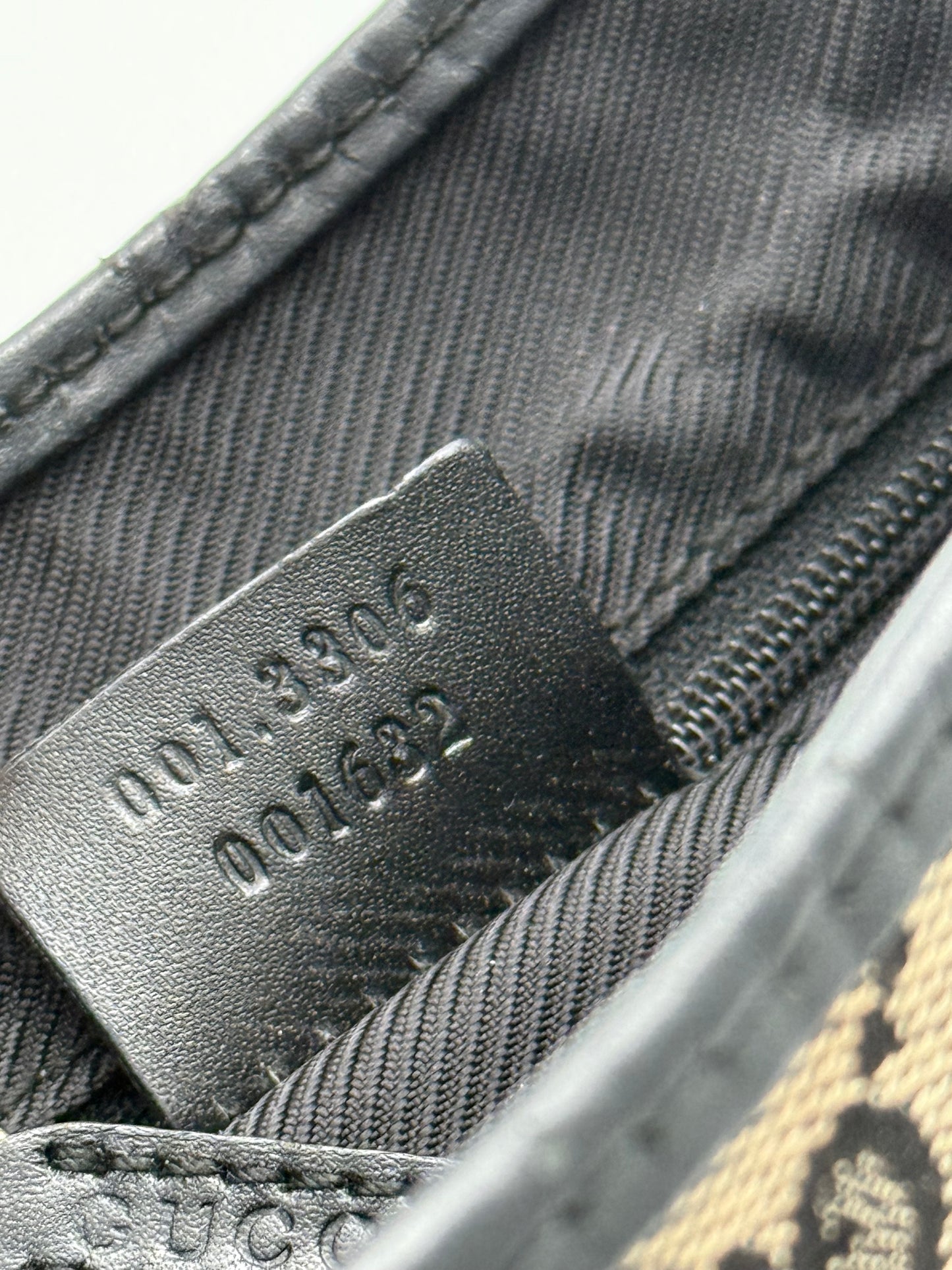 Gucci Jackie GG Canvas & Black Leather Shoulder Bag