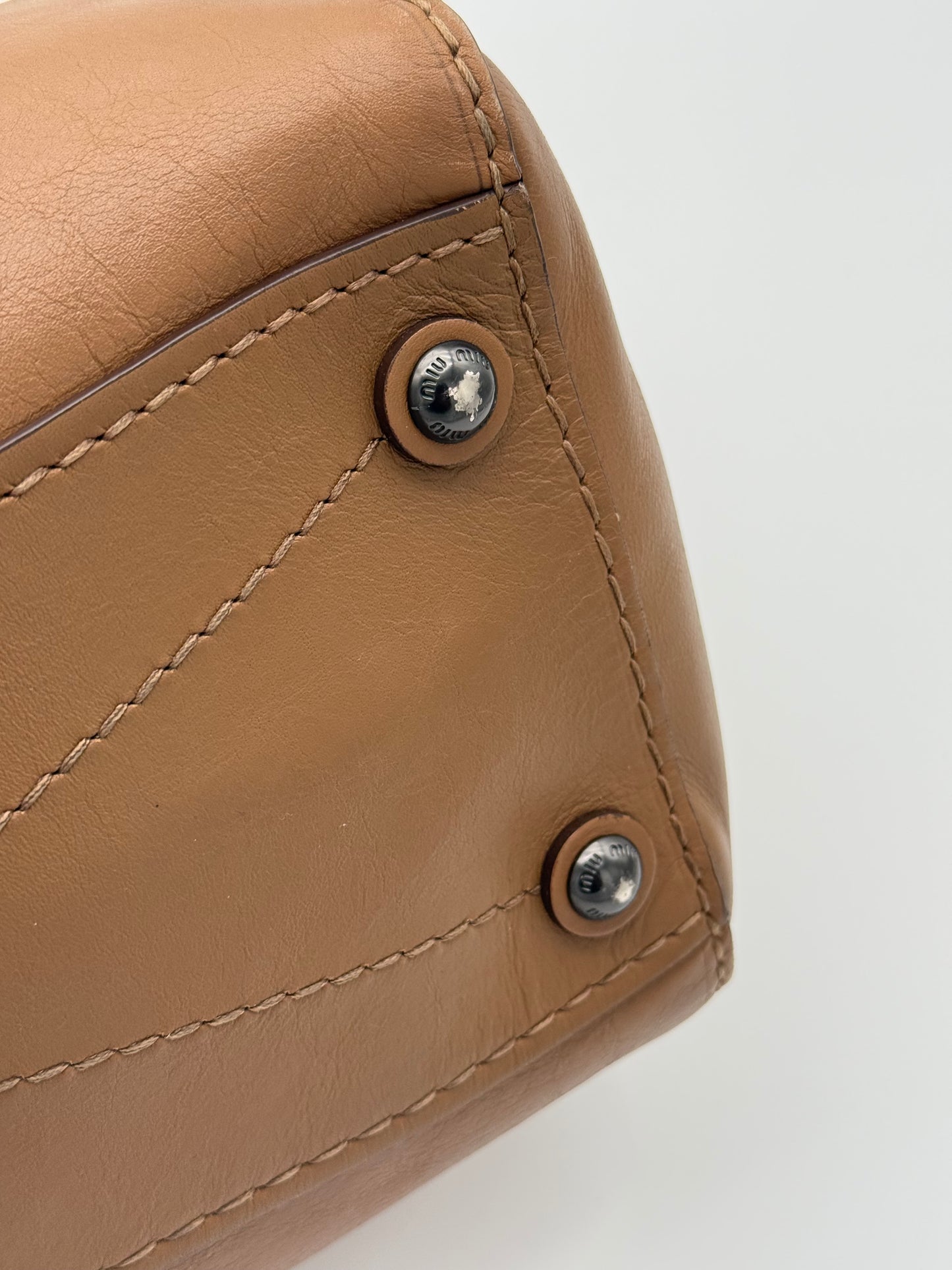 Miu Miu Vintage Montana Calf Leather Tote Bag
