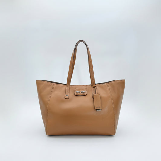 Miu Miu Vintage Montana Calf Leather Tote Bag