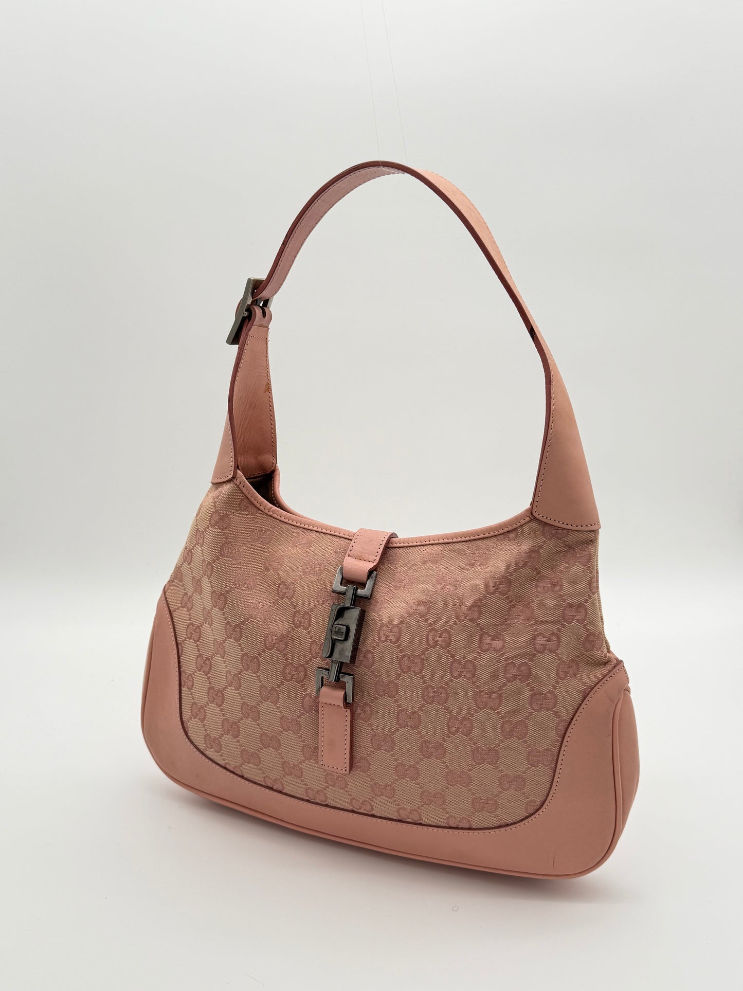 Gucci Jackie Pink GG Canvas Shoulder Bag