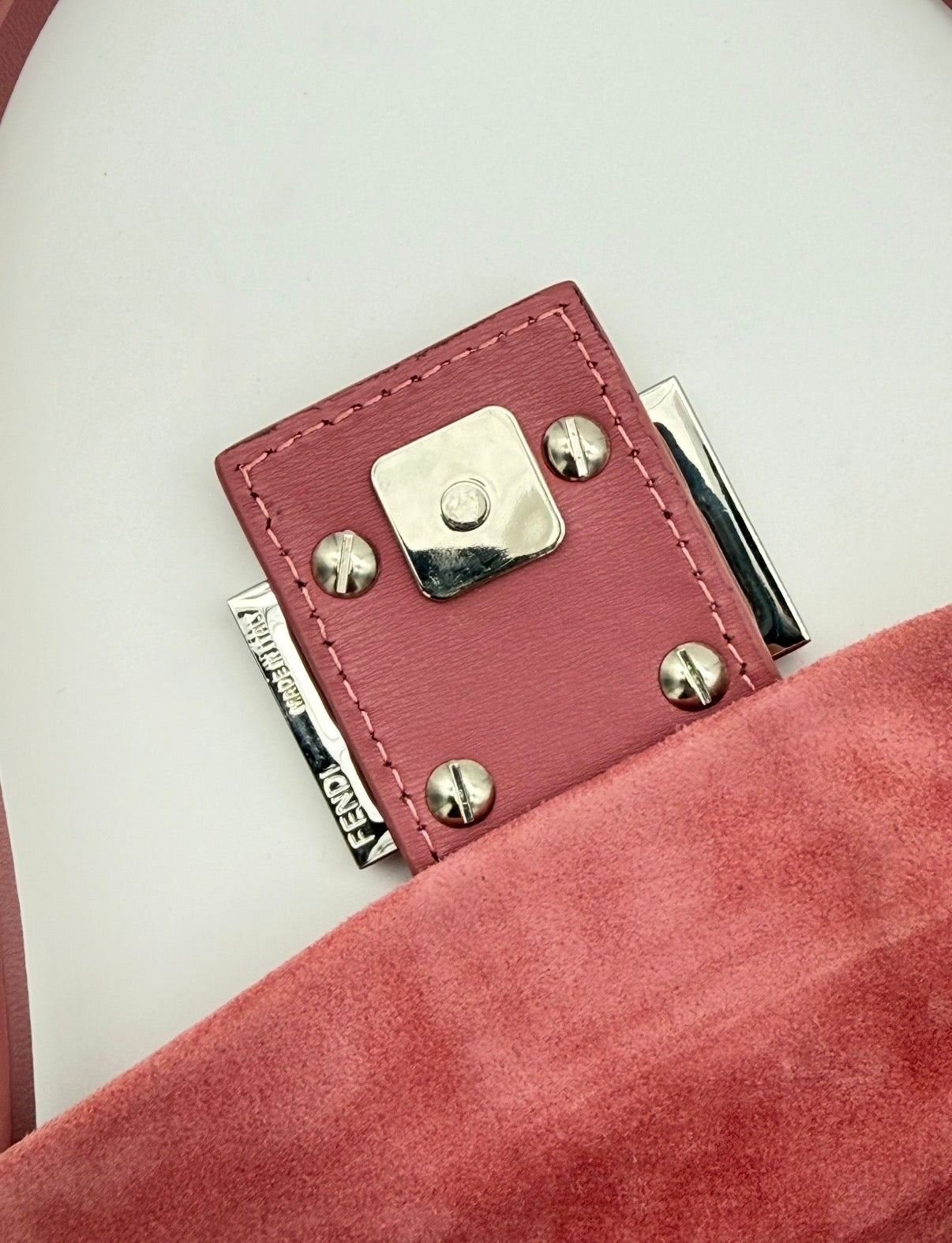 Fendi Baguette Pink Suede