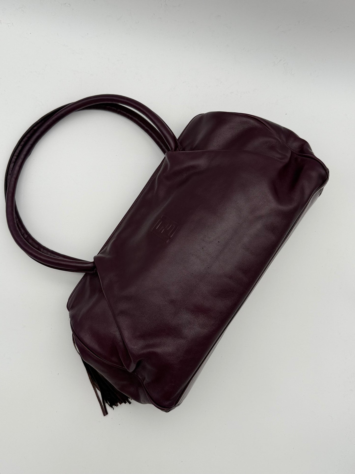 Fendi Shoulder Bag in Dark Burgundy Leather
