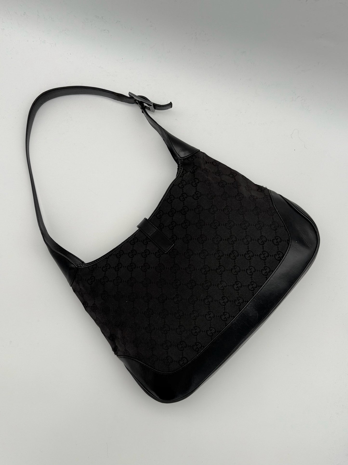 Gucci Jackie Shoulder Bag Black Monogram Canvas