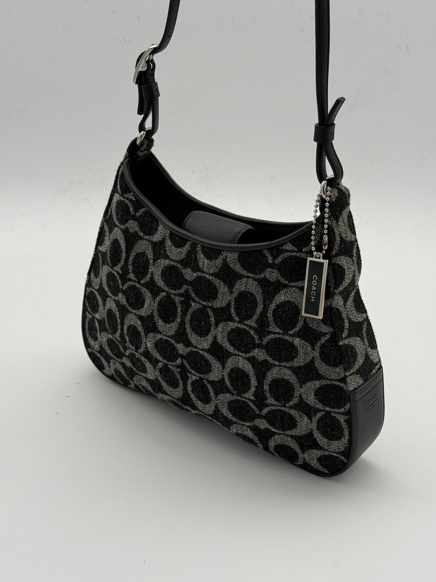 Coach Signature Wool Jacquard Shoulder Bag
