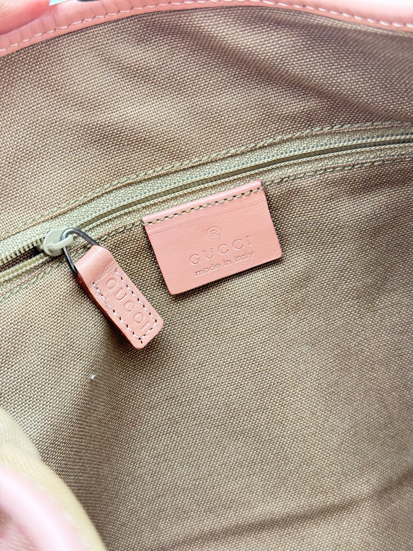Gucci Jackie Pink GG Canvas Shoulder Bag