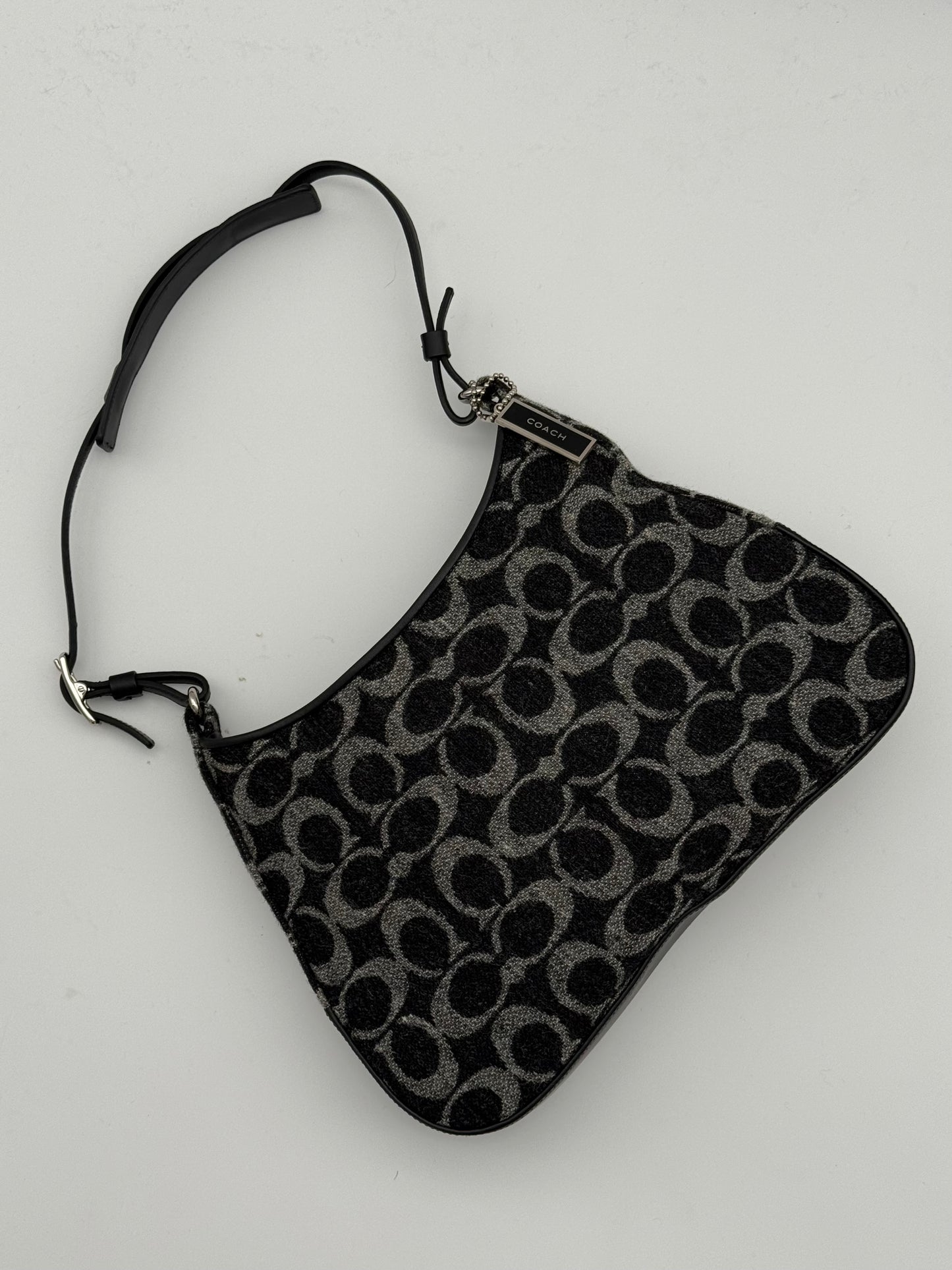Coach Signature Wool Jacquard Shoulder Bag