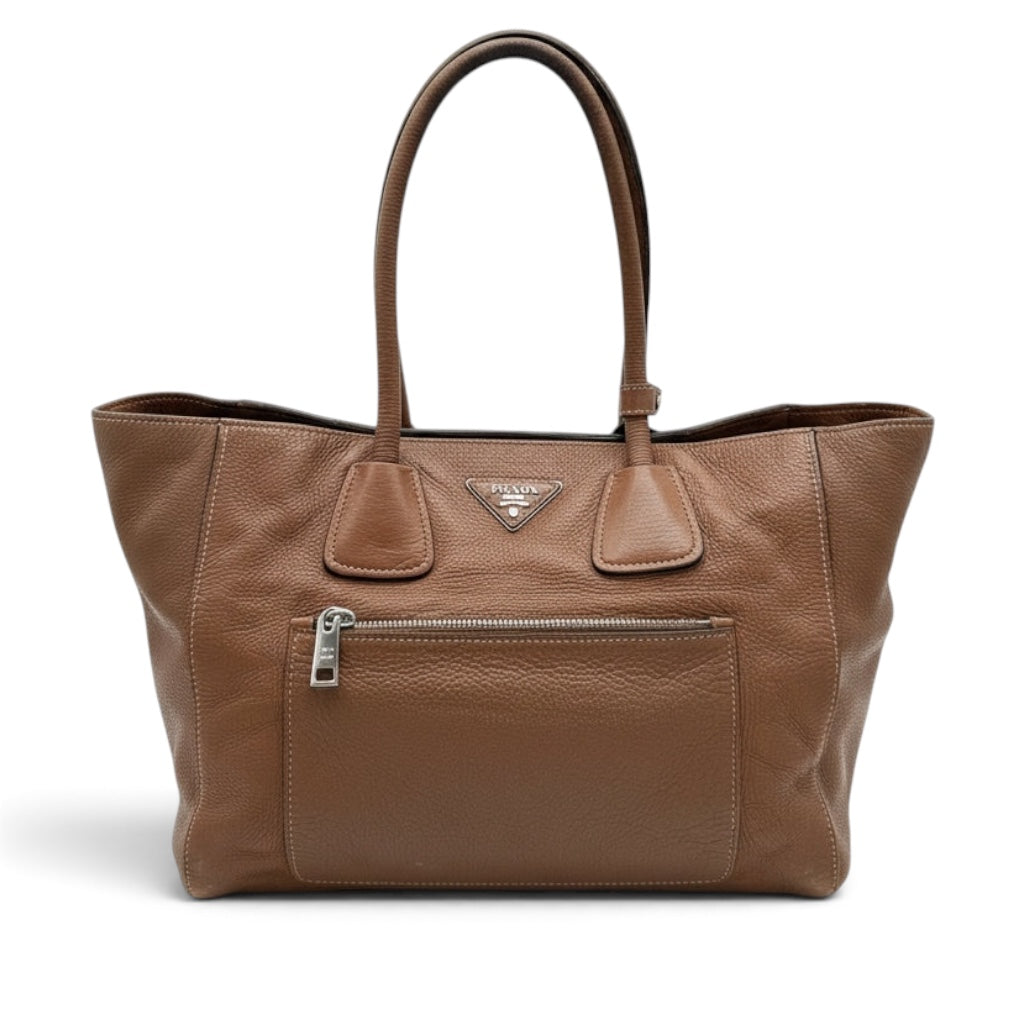 Prada Brown Leather Tote Bag