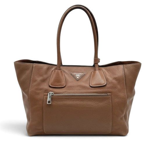 Prada Brown Leather Tote Bag