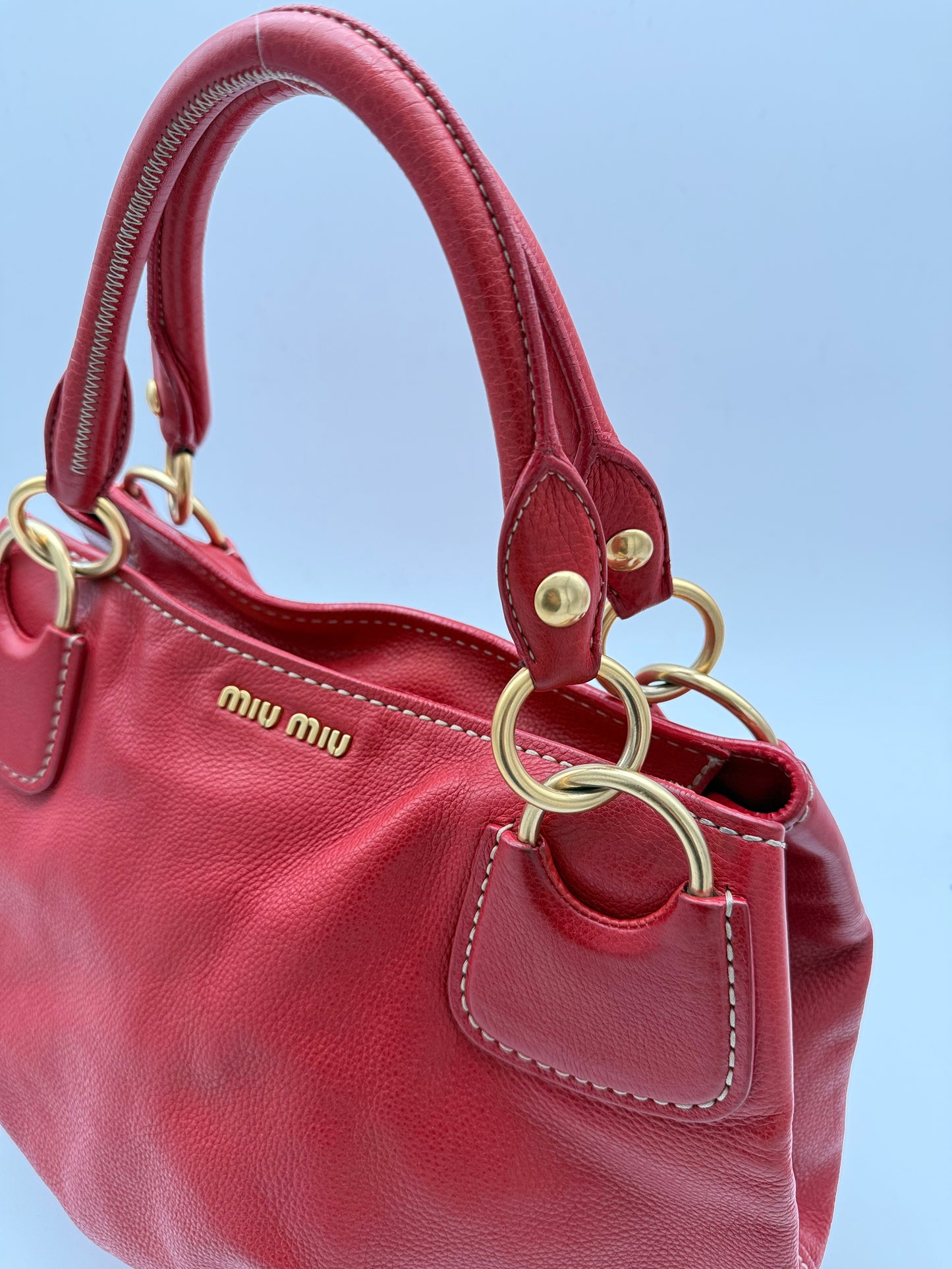 Miu Miu Vitello Lux Bauletto Tote