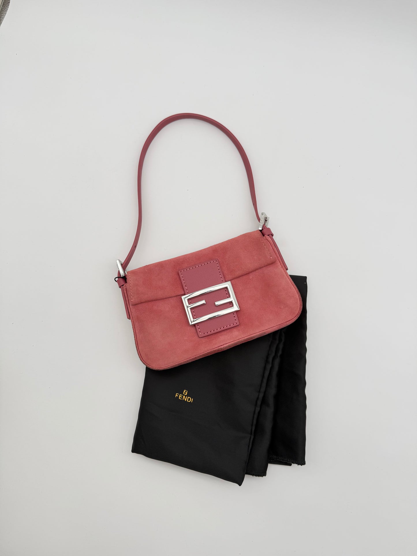 Fendi Baguette Pink Suede