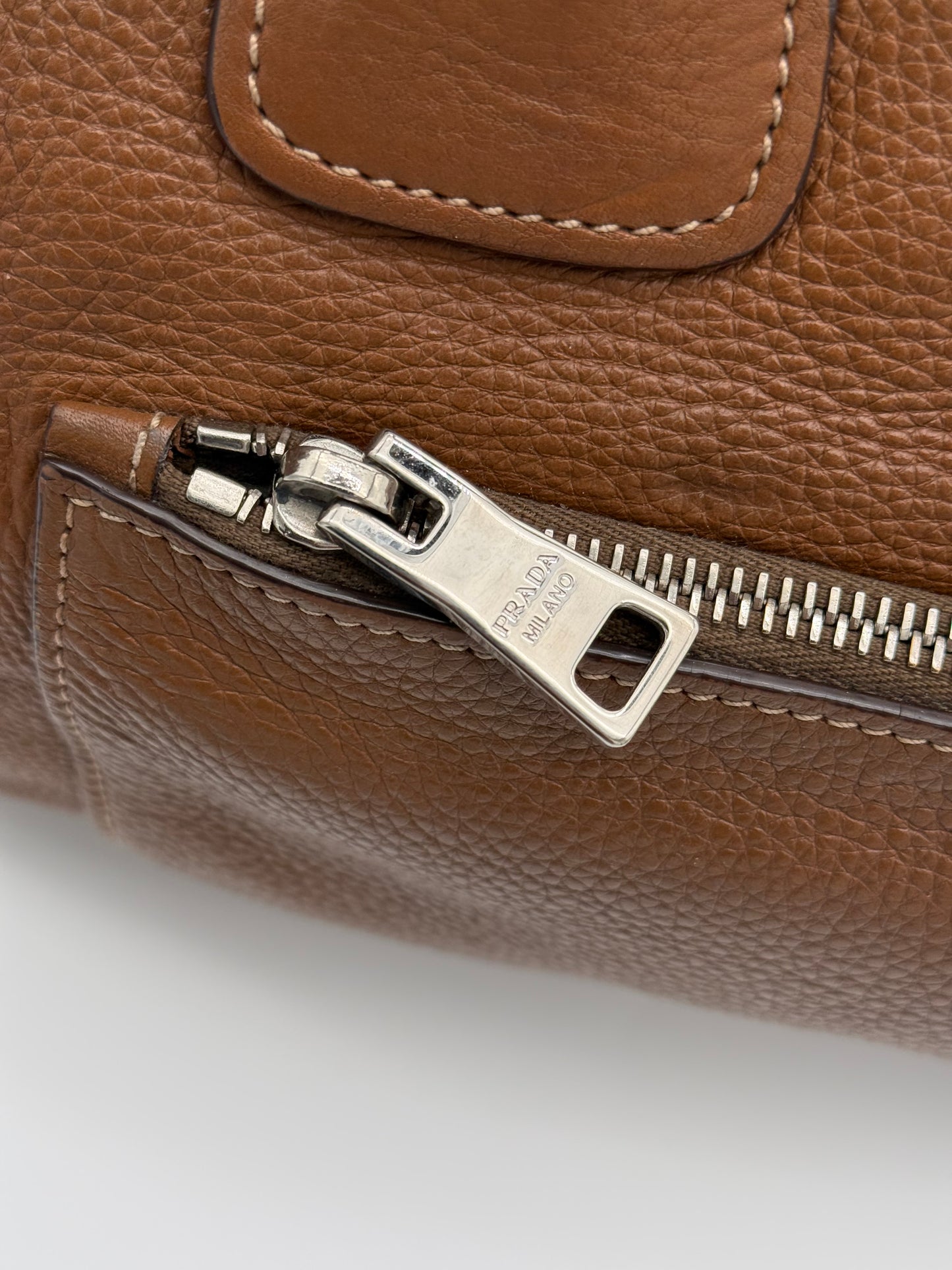 Prada Brown Leather Tote Bag