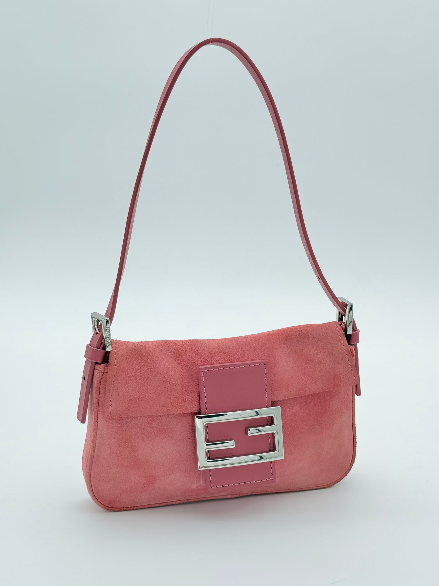 Fendi Baguette Pink Suede