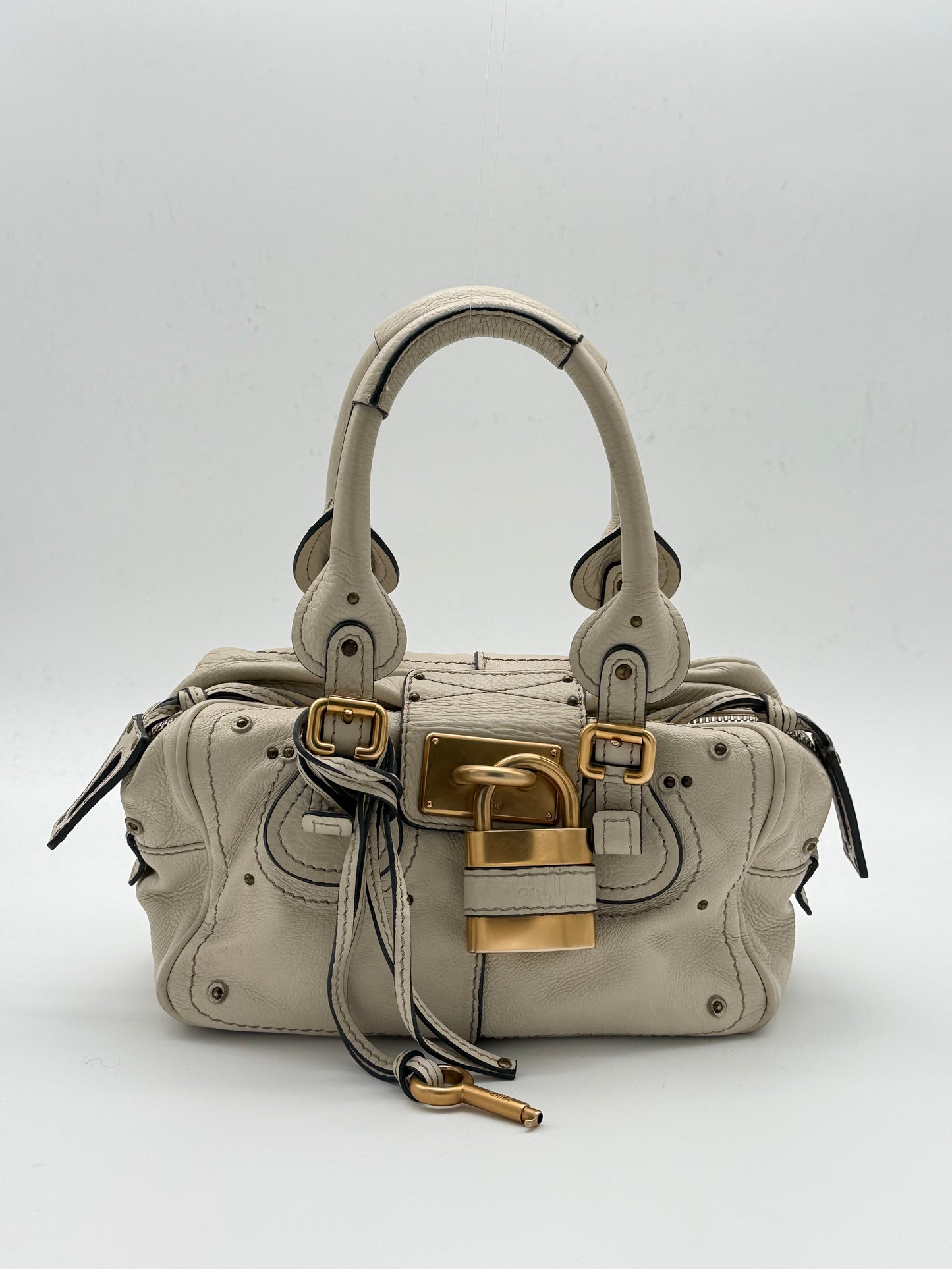 Chloé Paddington Leather Off-white handbag