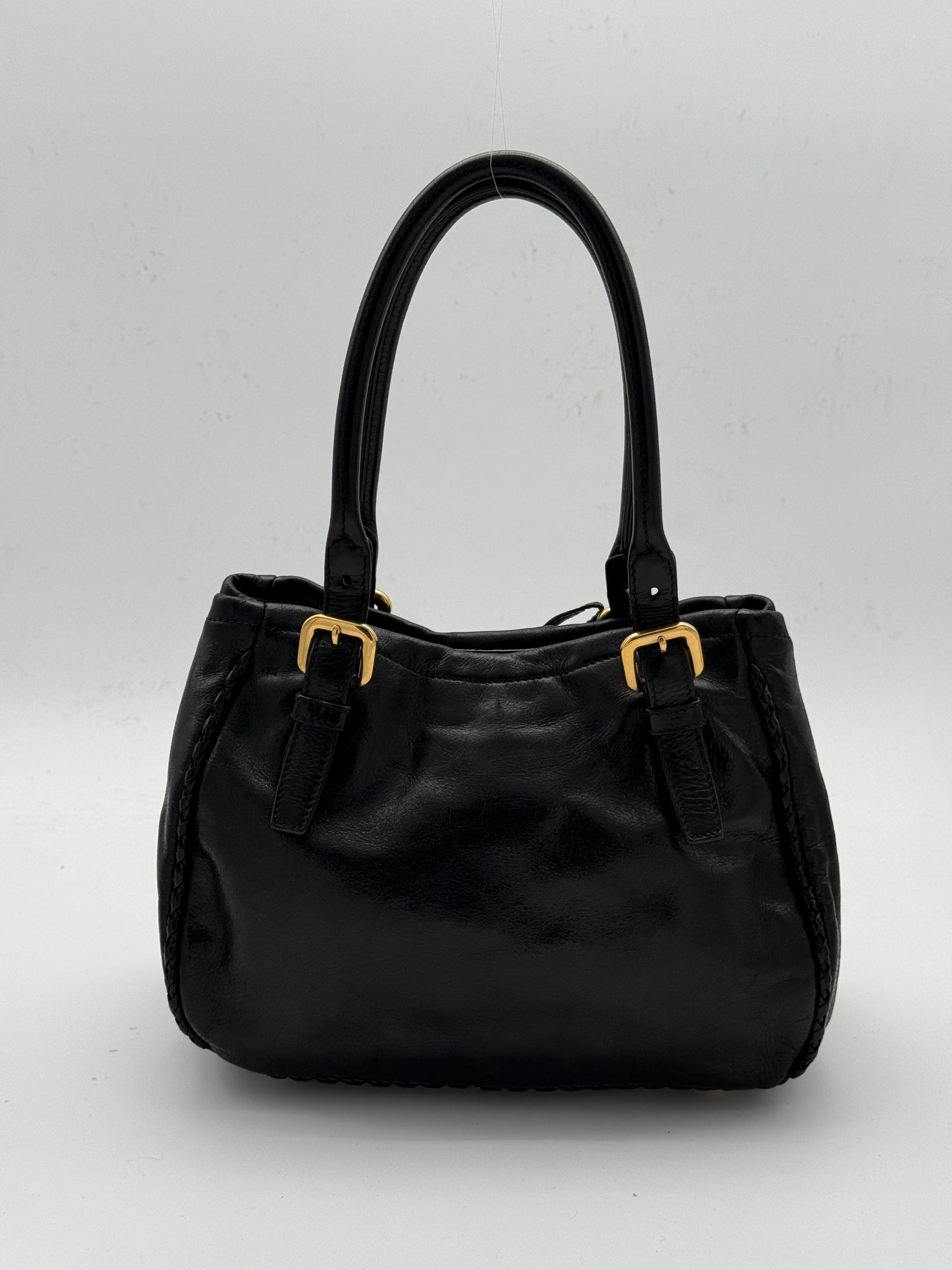 Prada Leather Shoulder Bag — Black