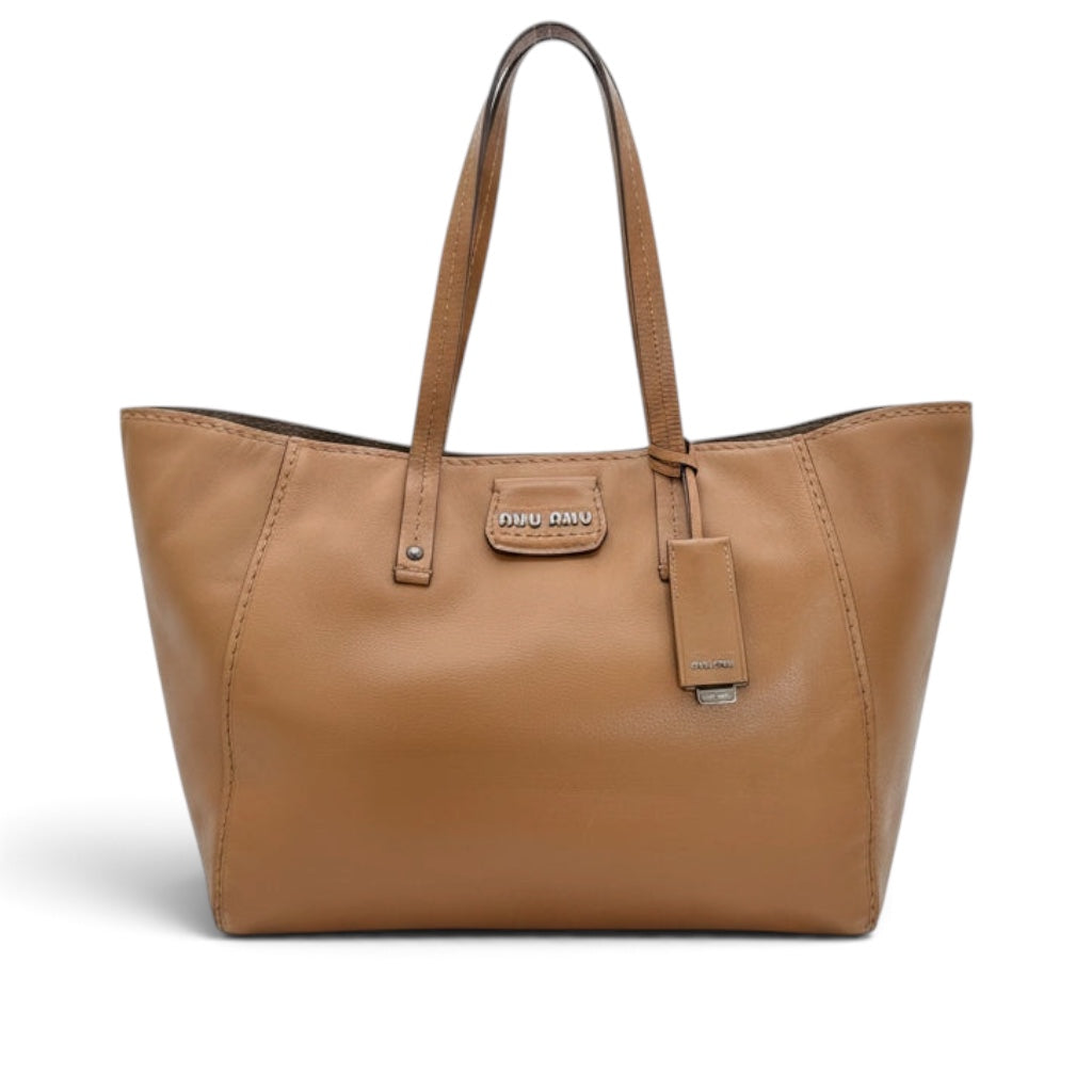 Miu Miu Vintage Montana Calf Leather Tote Bag